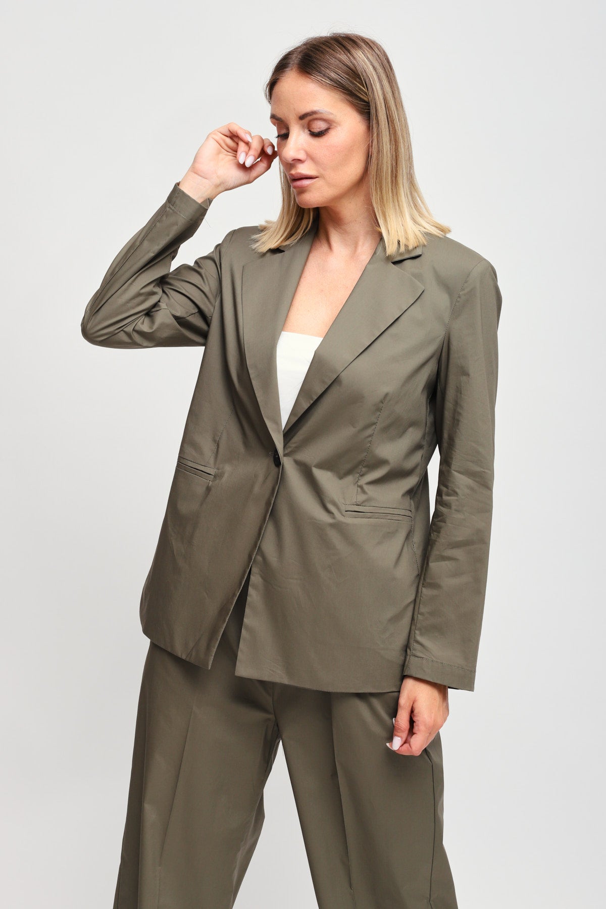 Maryley - Giacca monopetto sfoderata in tela paracadute