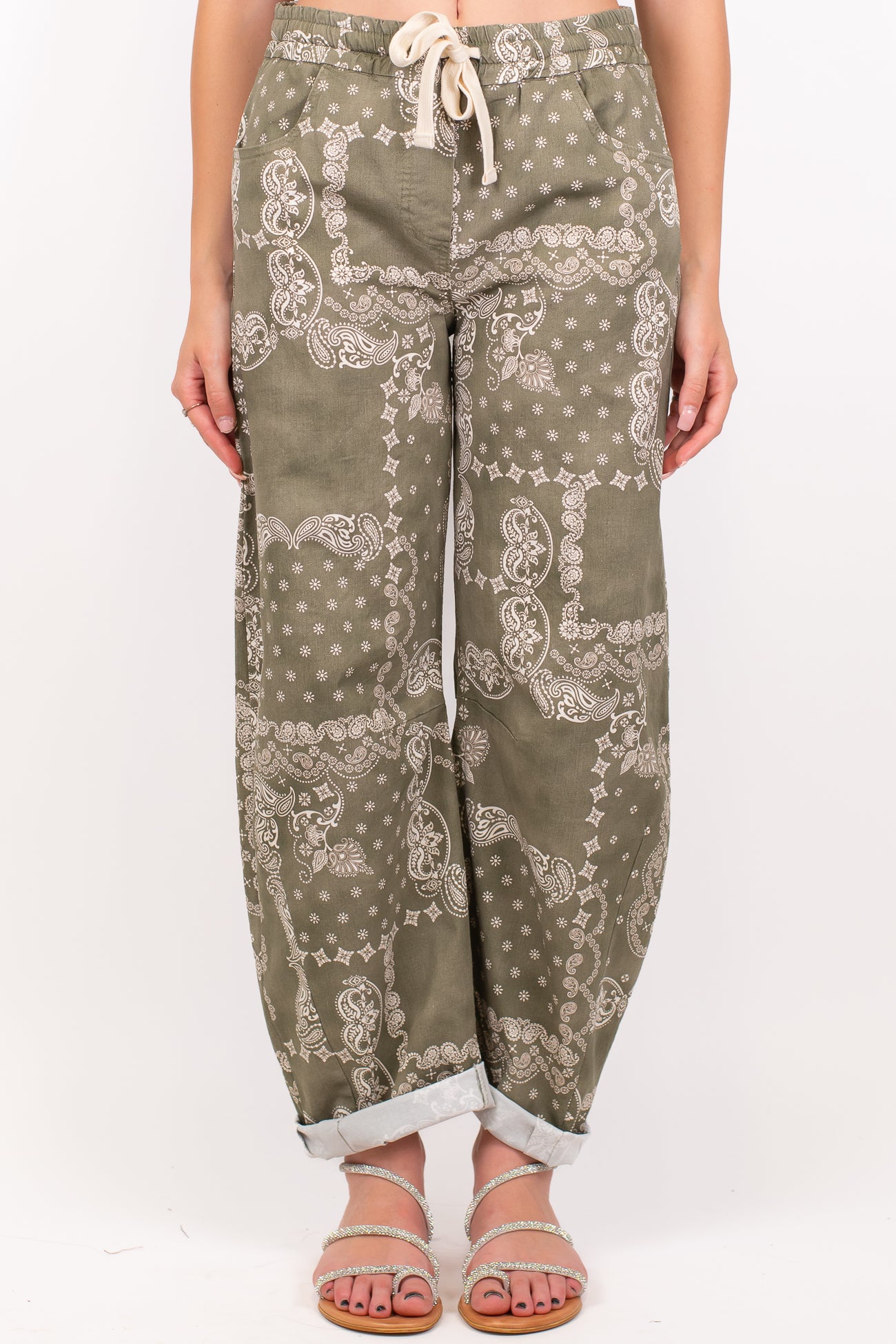 Motel - Pantalone balloon fantasia bandana con coulisse