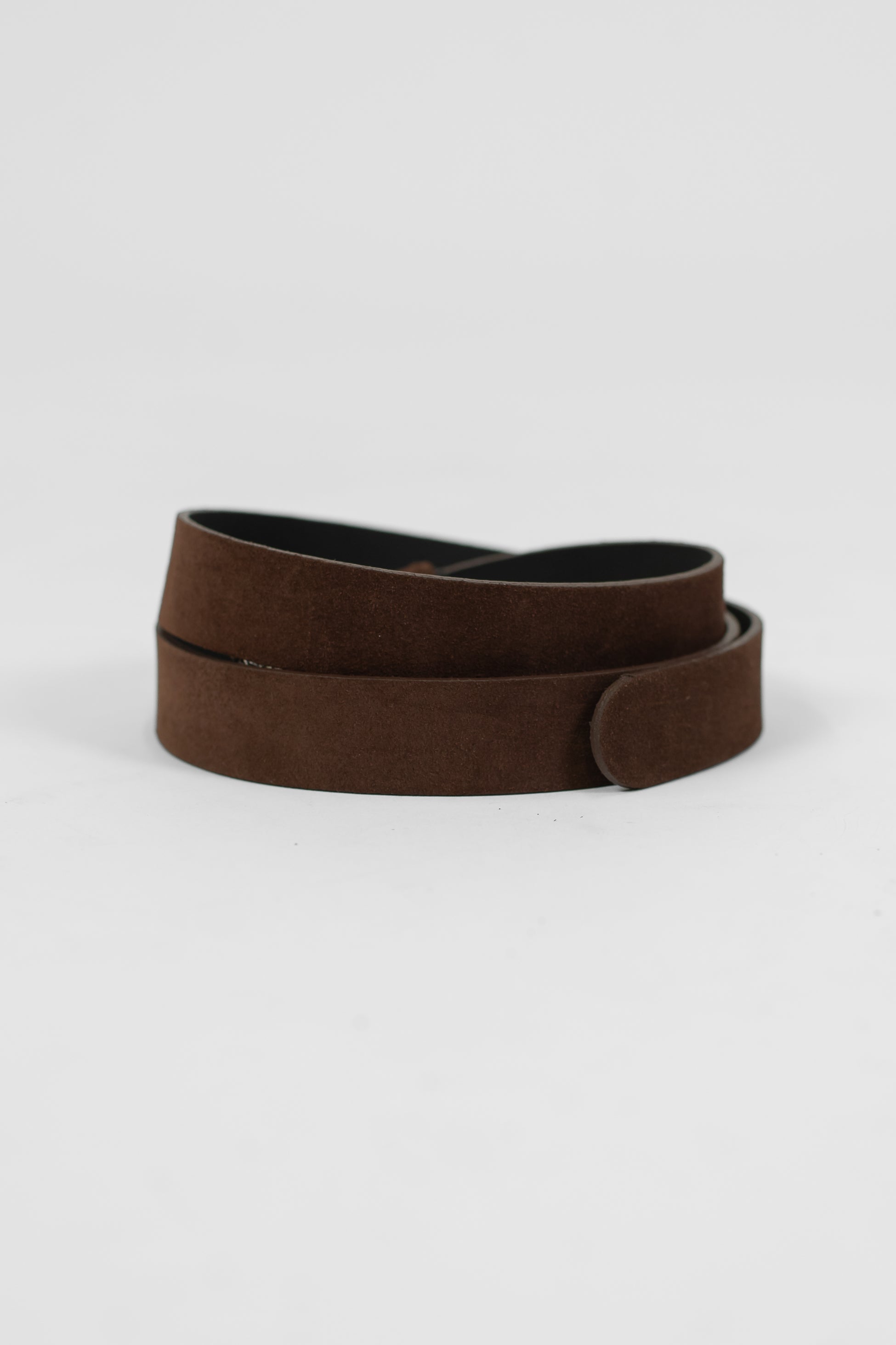 Haveone - Cintura in pelle scamosciata con fibbia tramata a contrasto in acciaio