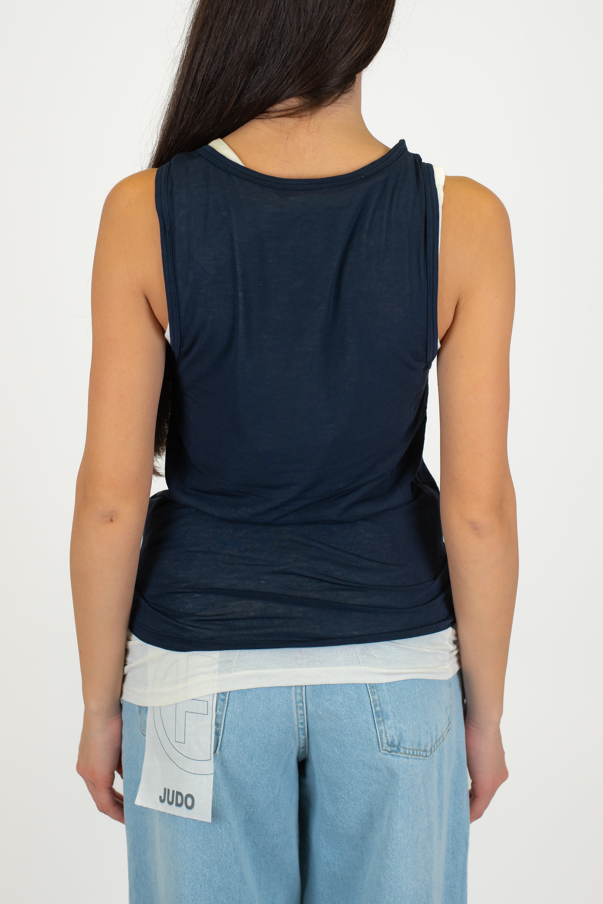 Haveone - Canotta doppio strato a contrasto in seta