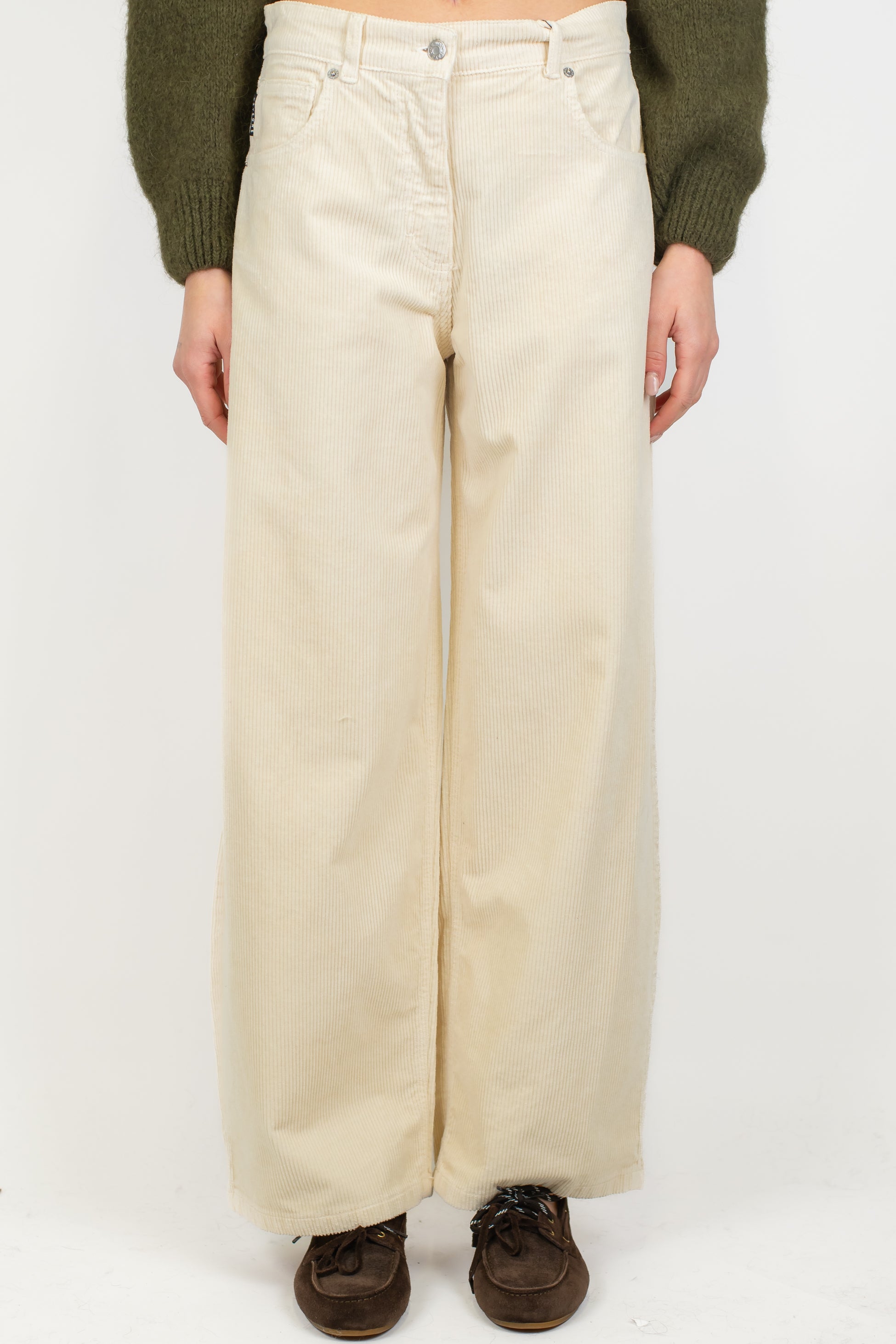 Haveone - Pantalone palazzo in velluto millerighe modello BELLA