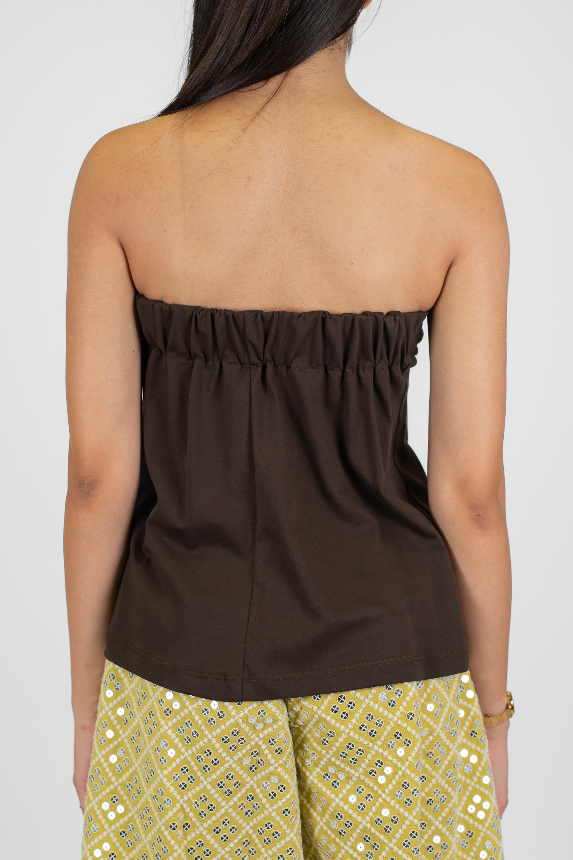 Tensione in - Top a fascia in cotone con elastico dietro