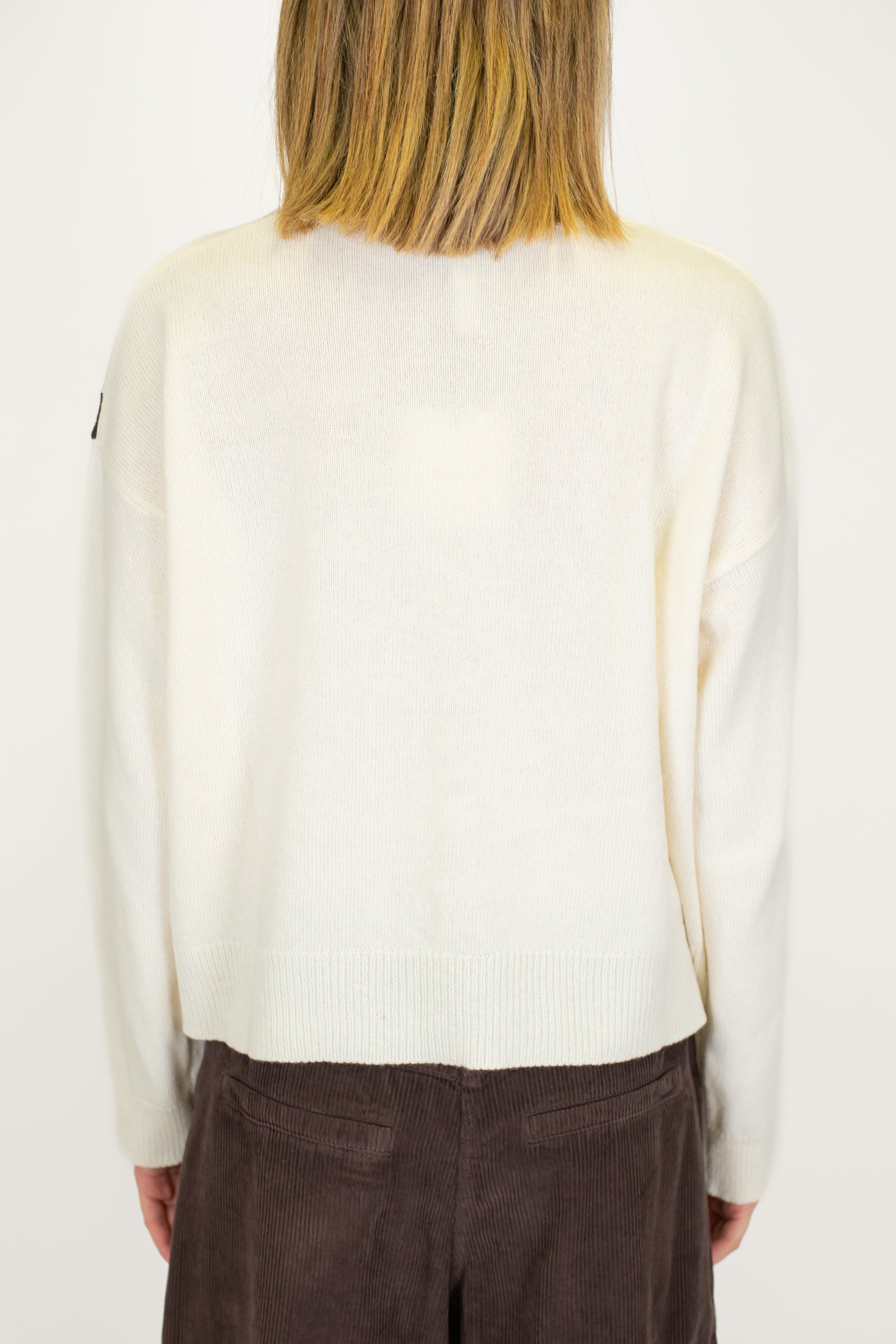 Tensione in - Maglia a scatola fantasia rombi a contrasto