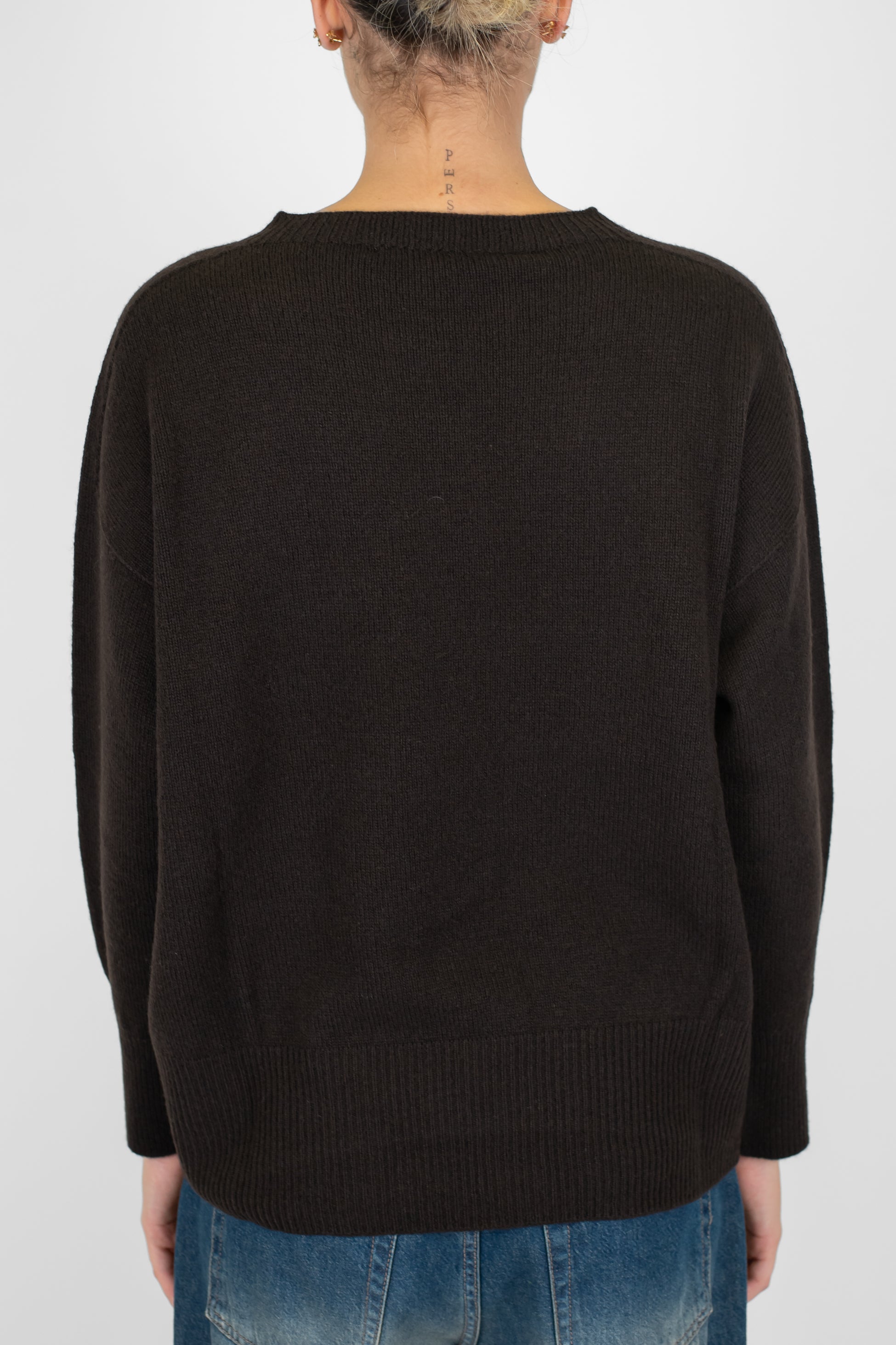 Tensione in - Maglia girocollo in misto cashmere con orlo stondato