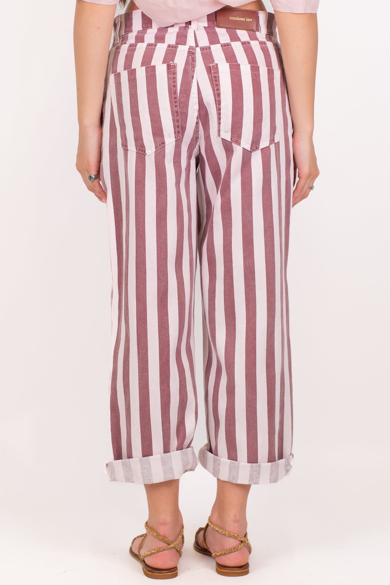 Tensione in - Pantalone a righe 100% cotone