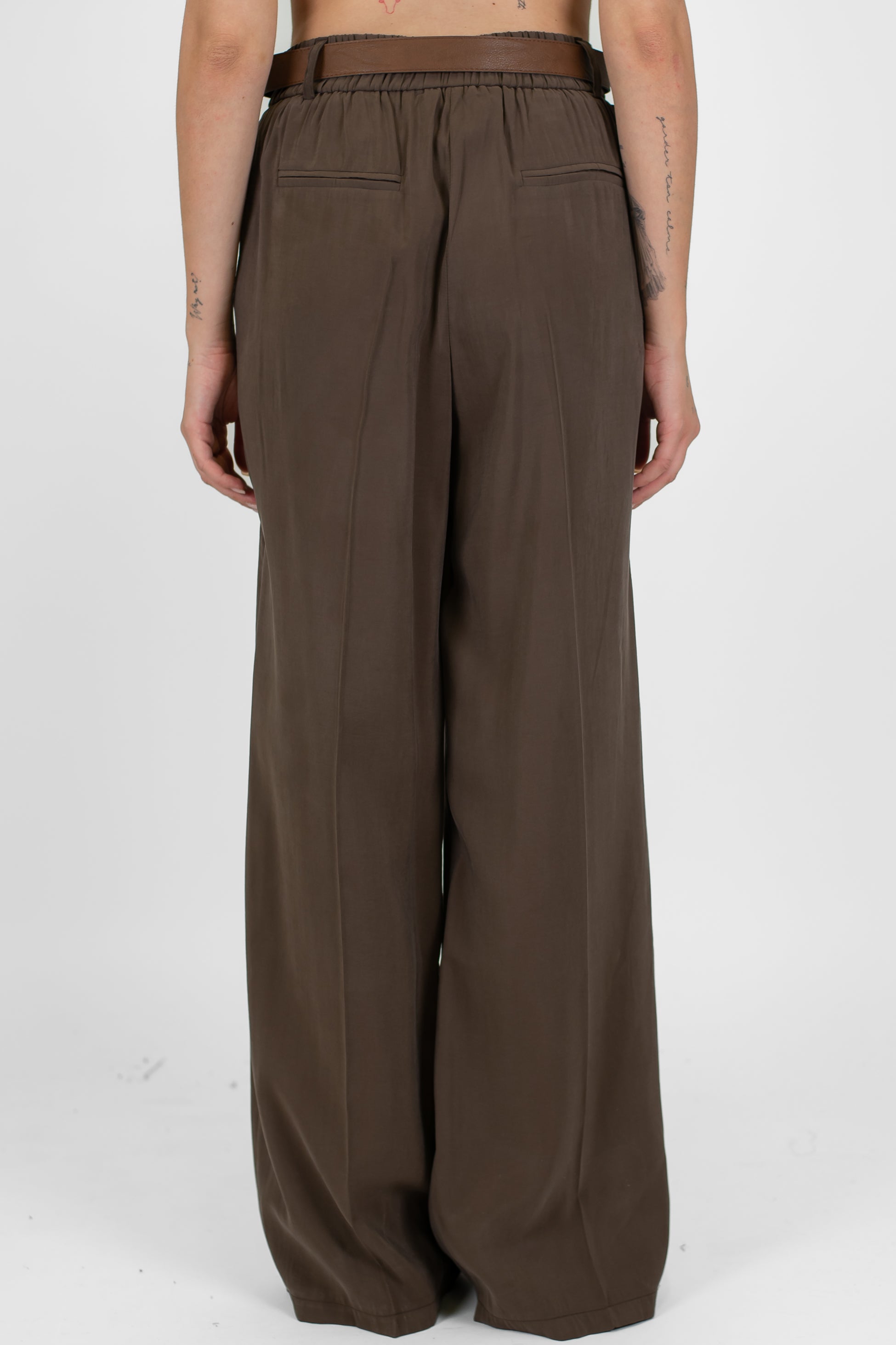 Haveone - Pantalone palazzo in modal con piega stirata