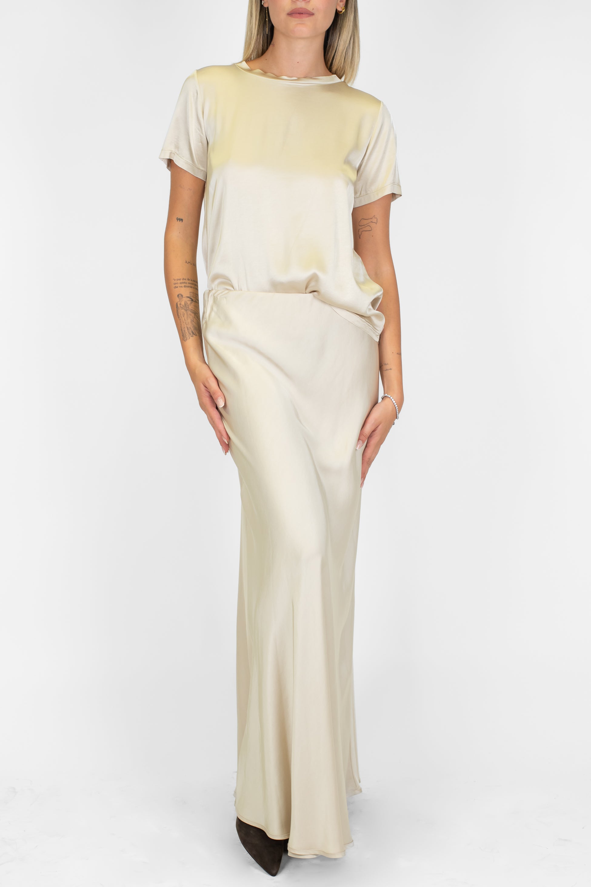 Tensione in - Gonna in viscosa con elastico in vita