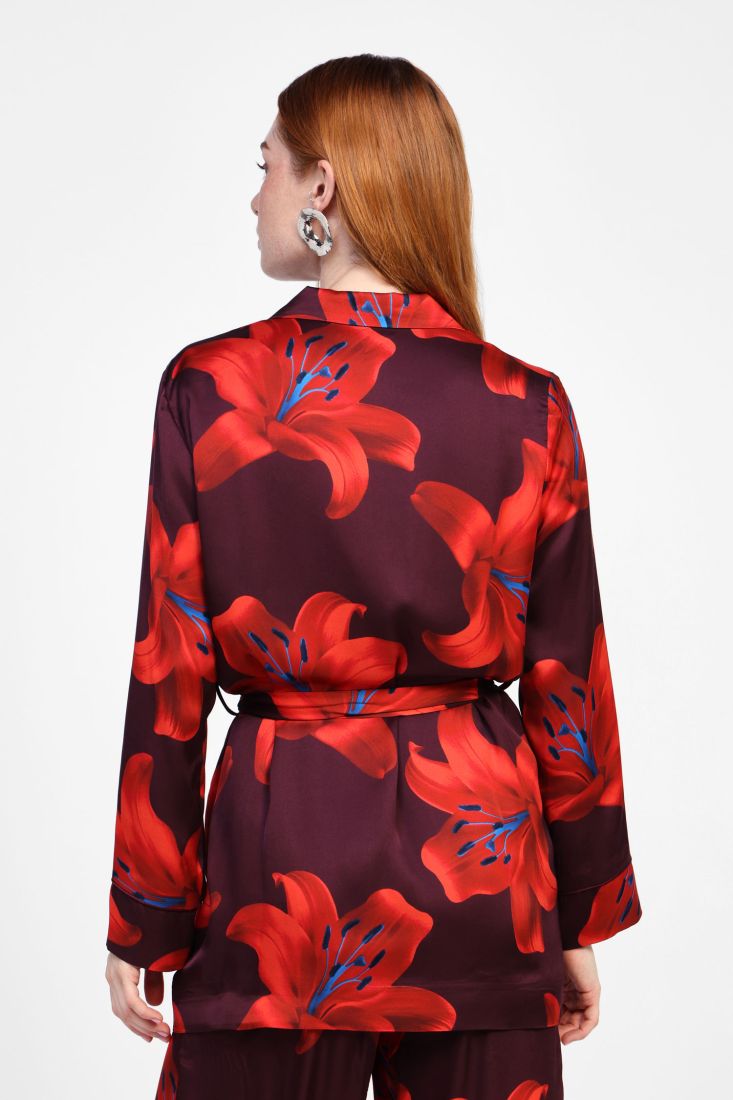 Dixie - Giacca Kimono fantasia com cintura