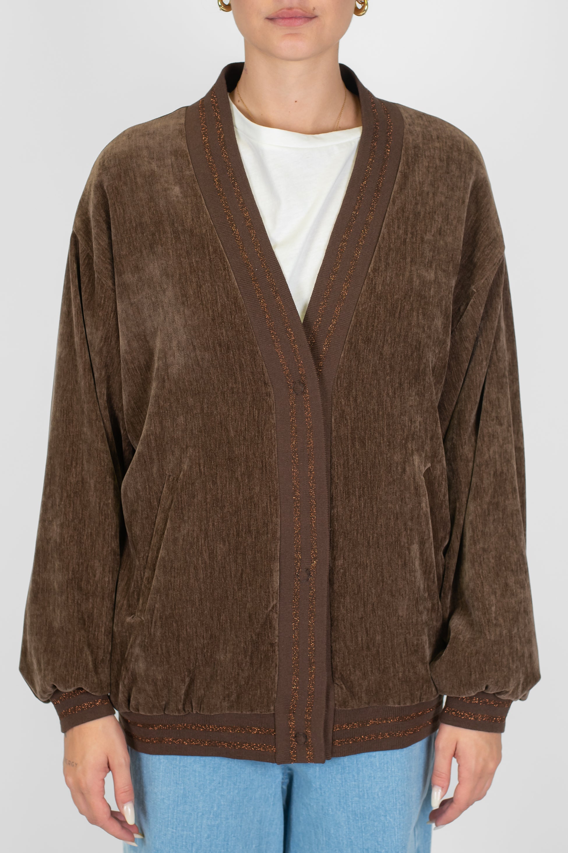 Dixie - Bomber over con profili elastici e tasche laterali