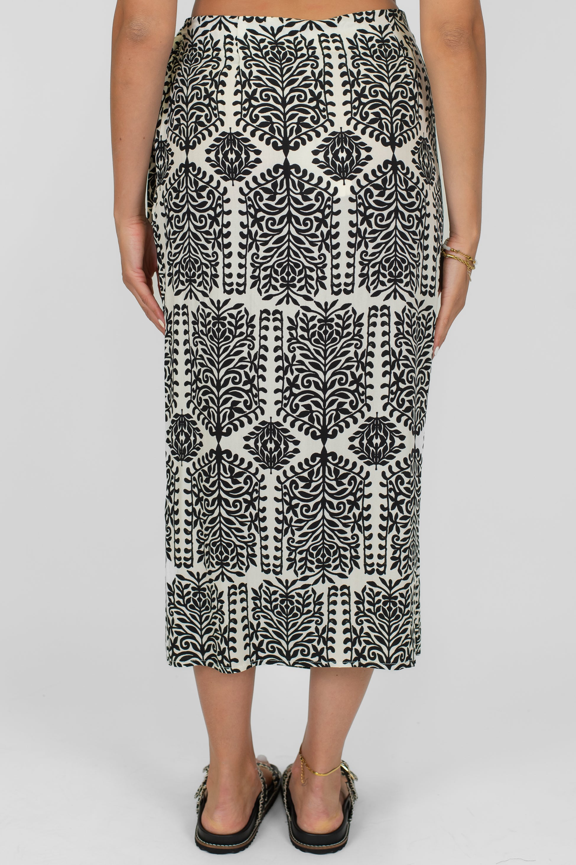 Tensione in - Gonna pareo a portafoglio fantasia astratta in viscosa