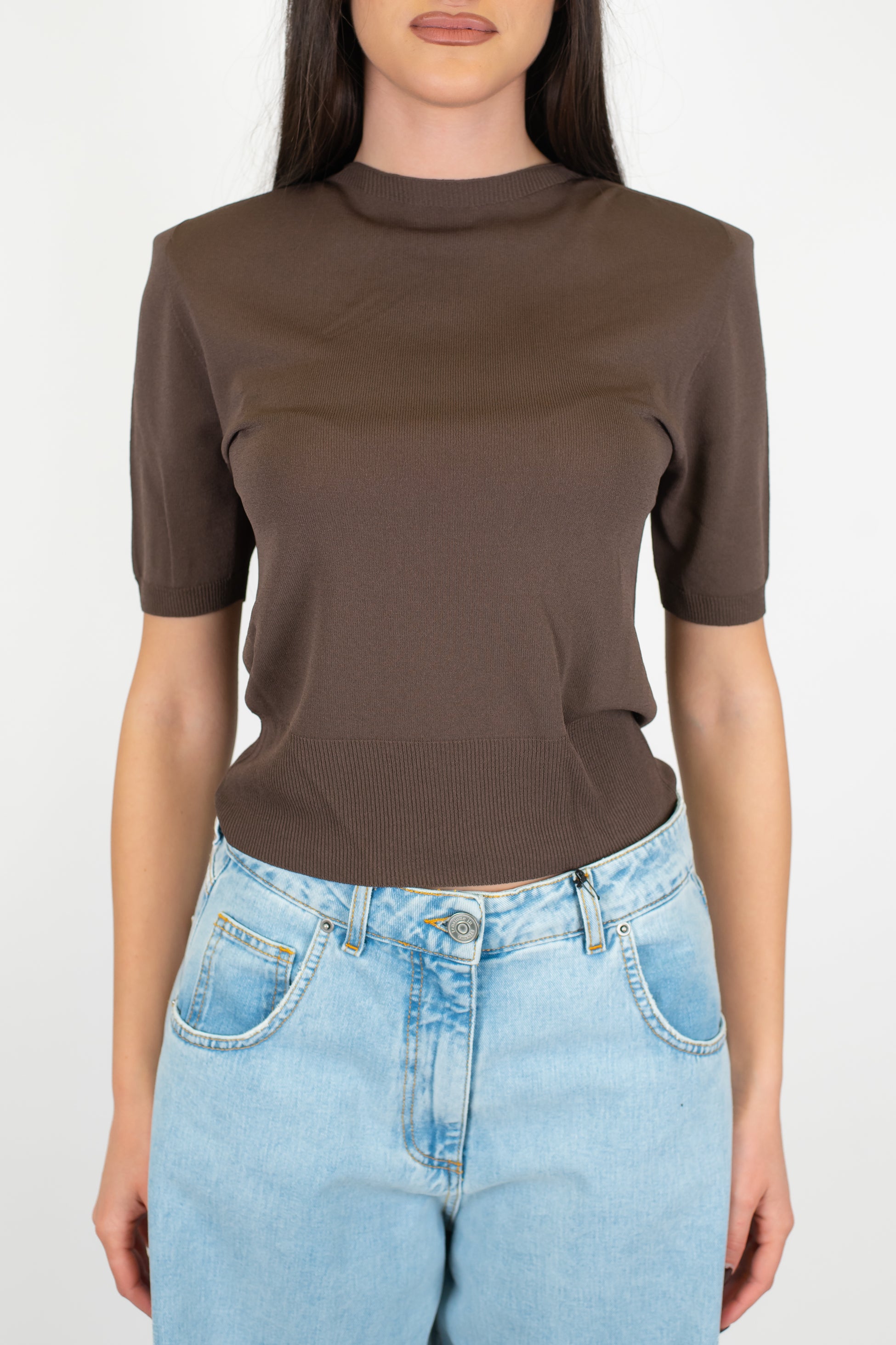 Maryley - Maglia mezza manica in viscosa leggera con spalline