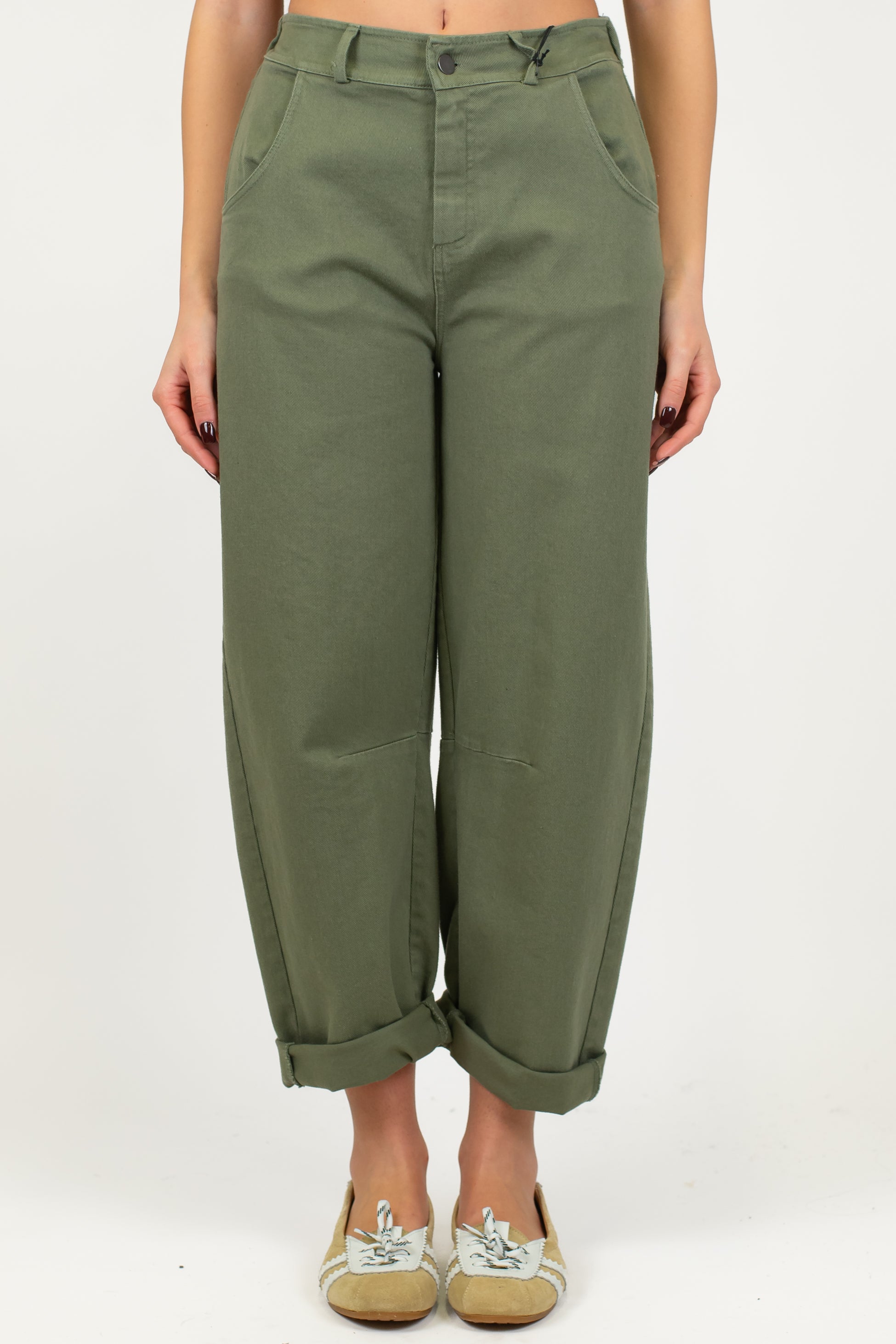 Tensione in - Pantalone balloon in denim colorato