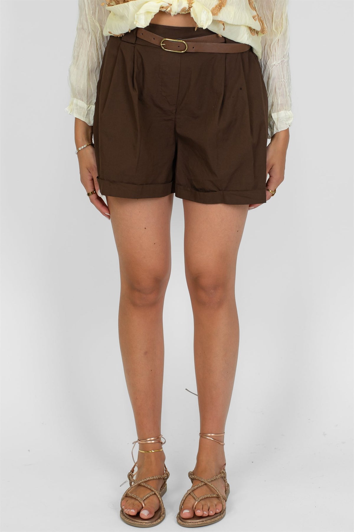 Haveone - Shorts in cotone con pinces