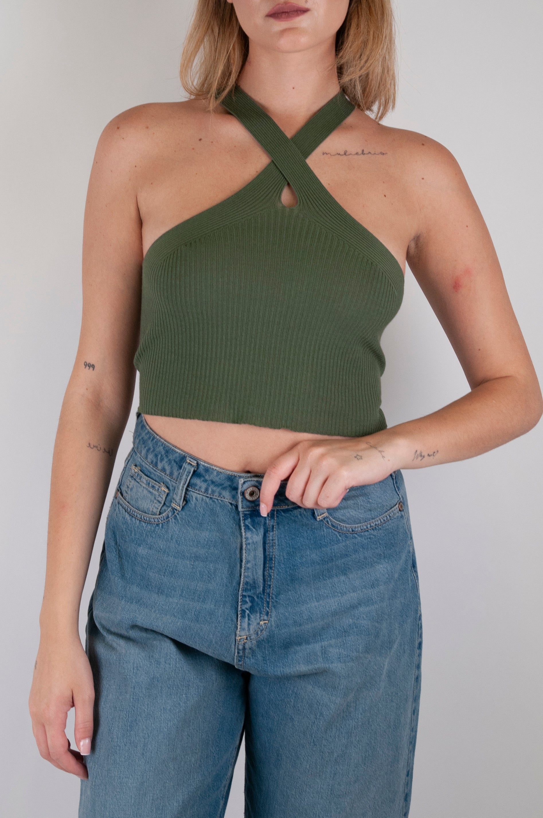 Kontatto - Top incrociato a costine