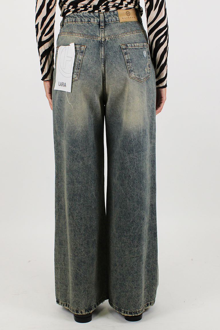 Haveone - Jeans palazzo lavaggio medio modello LARA