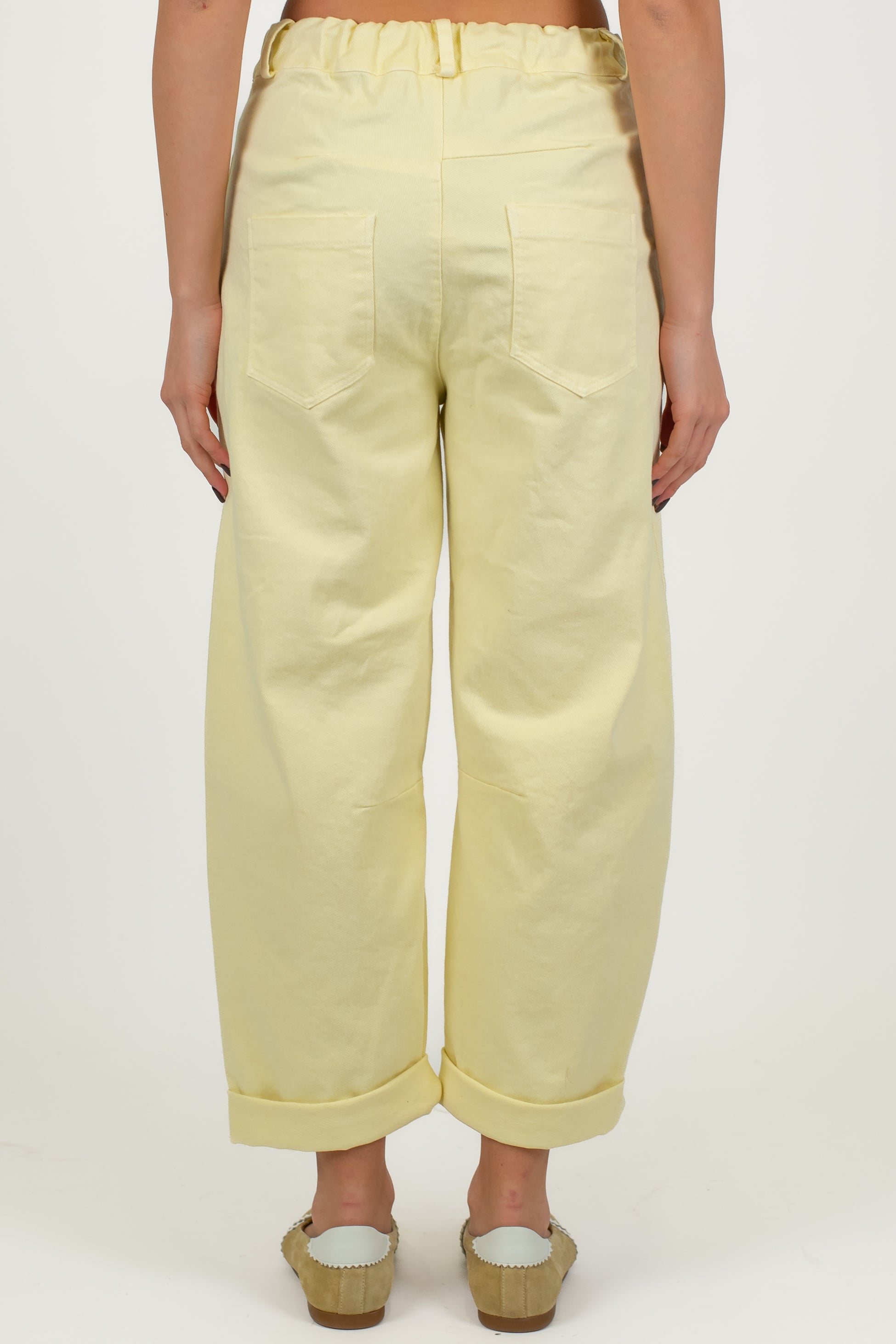 Motel - Pantalone balloon in denim colorato con elastico sul retro