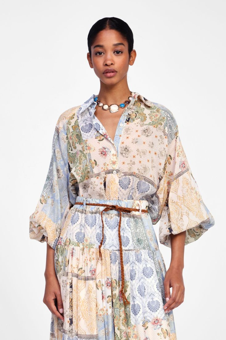 Dixie - Camicia in viscosa fantasia