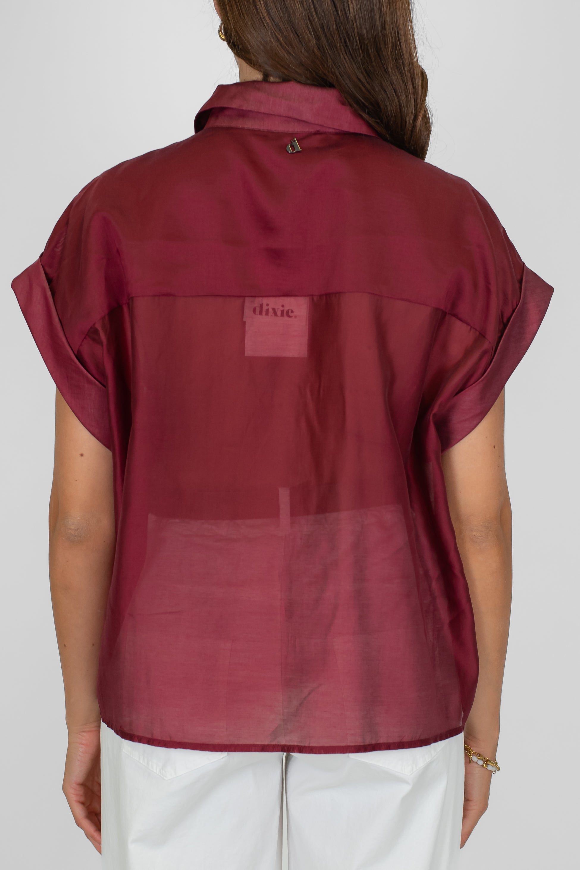 Dixie - Camicia mezzamanica in lyocell con tasconi