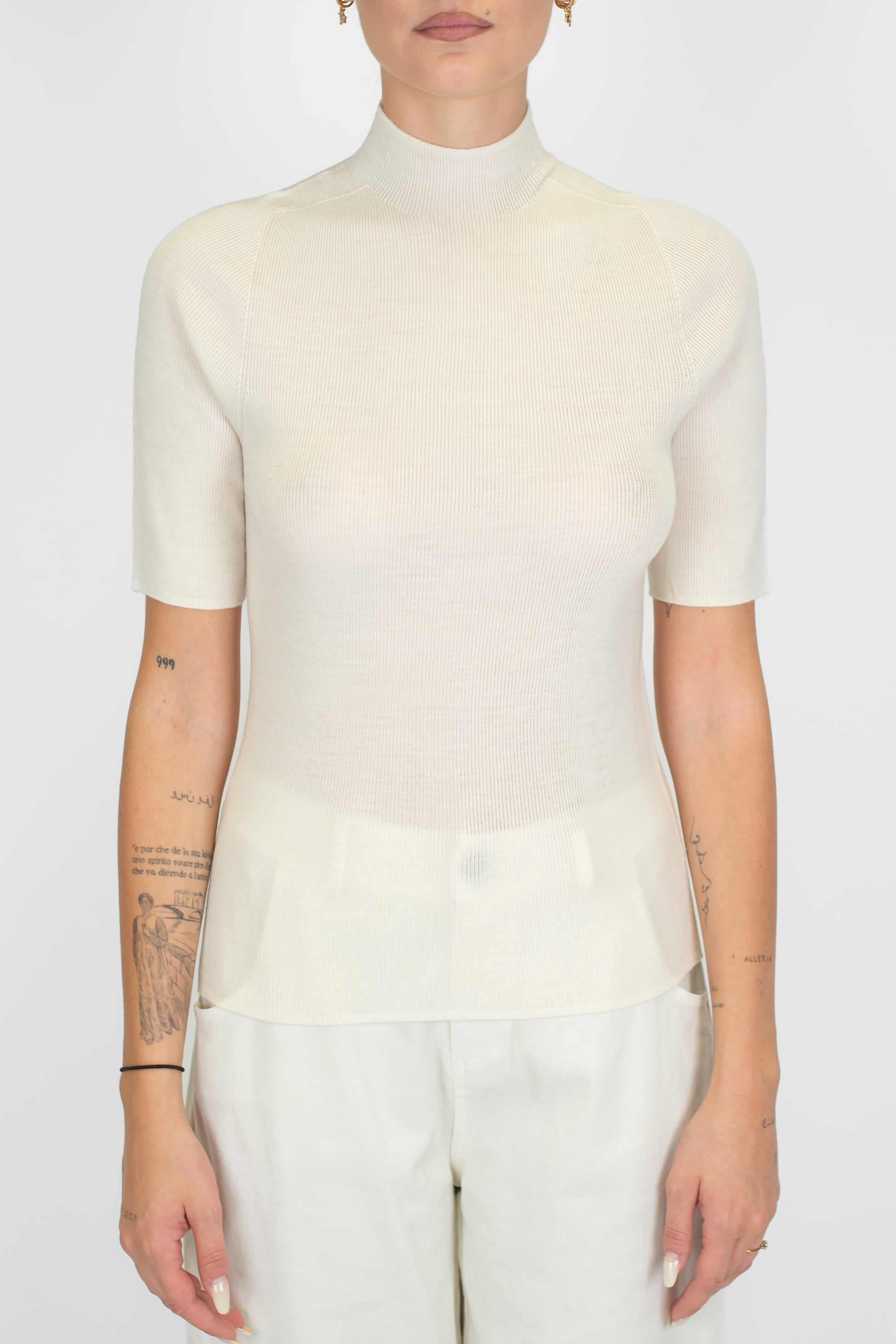 Haveone - Lupetto a costine mezzamanica in pura lana