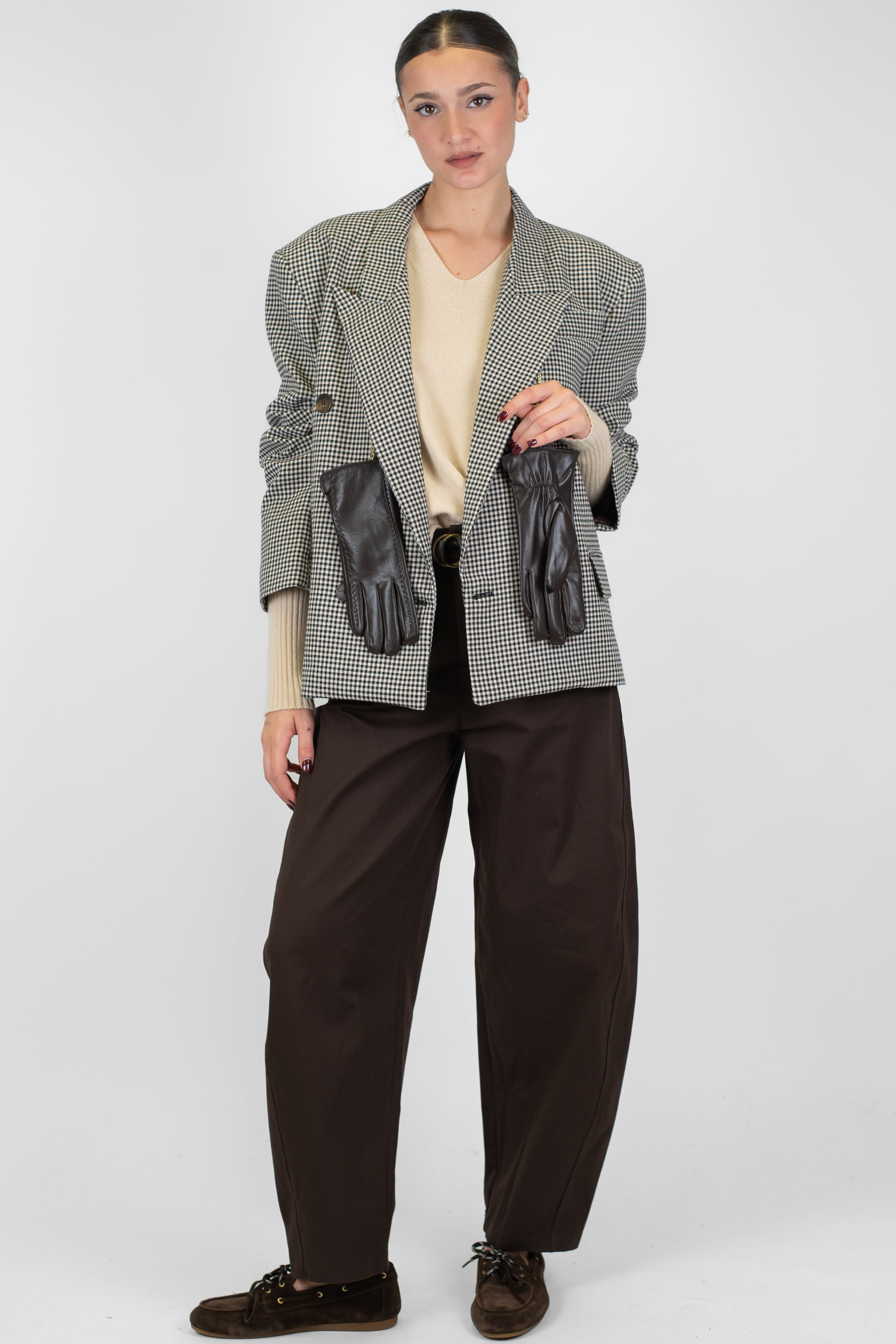 Haveone - Pantalone balloon a gamba ampia