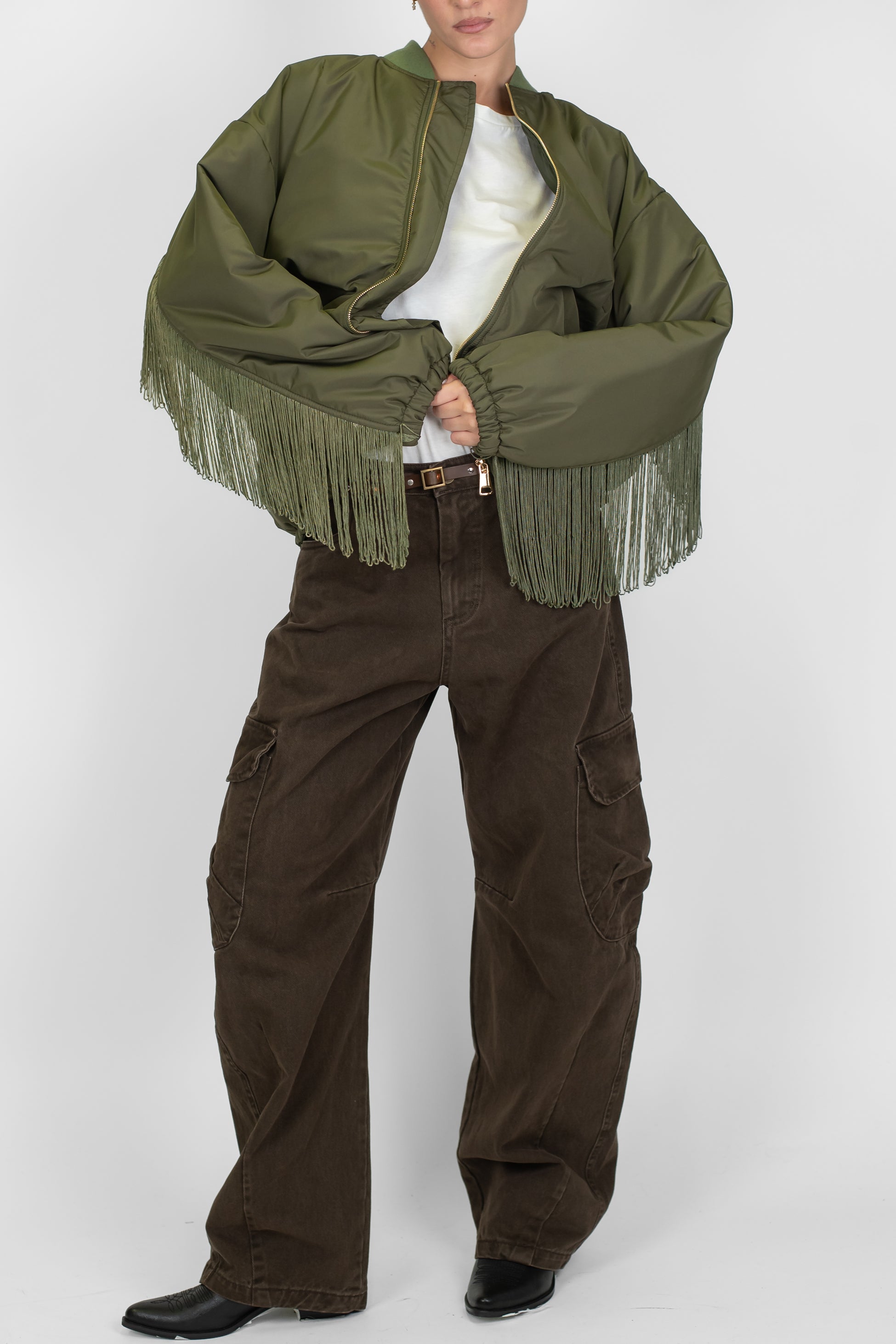 Tensione in - Pantalone cargo in denim colorato