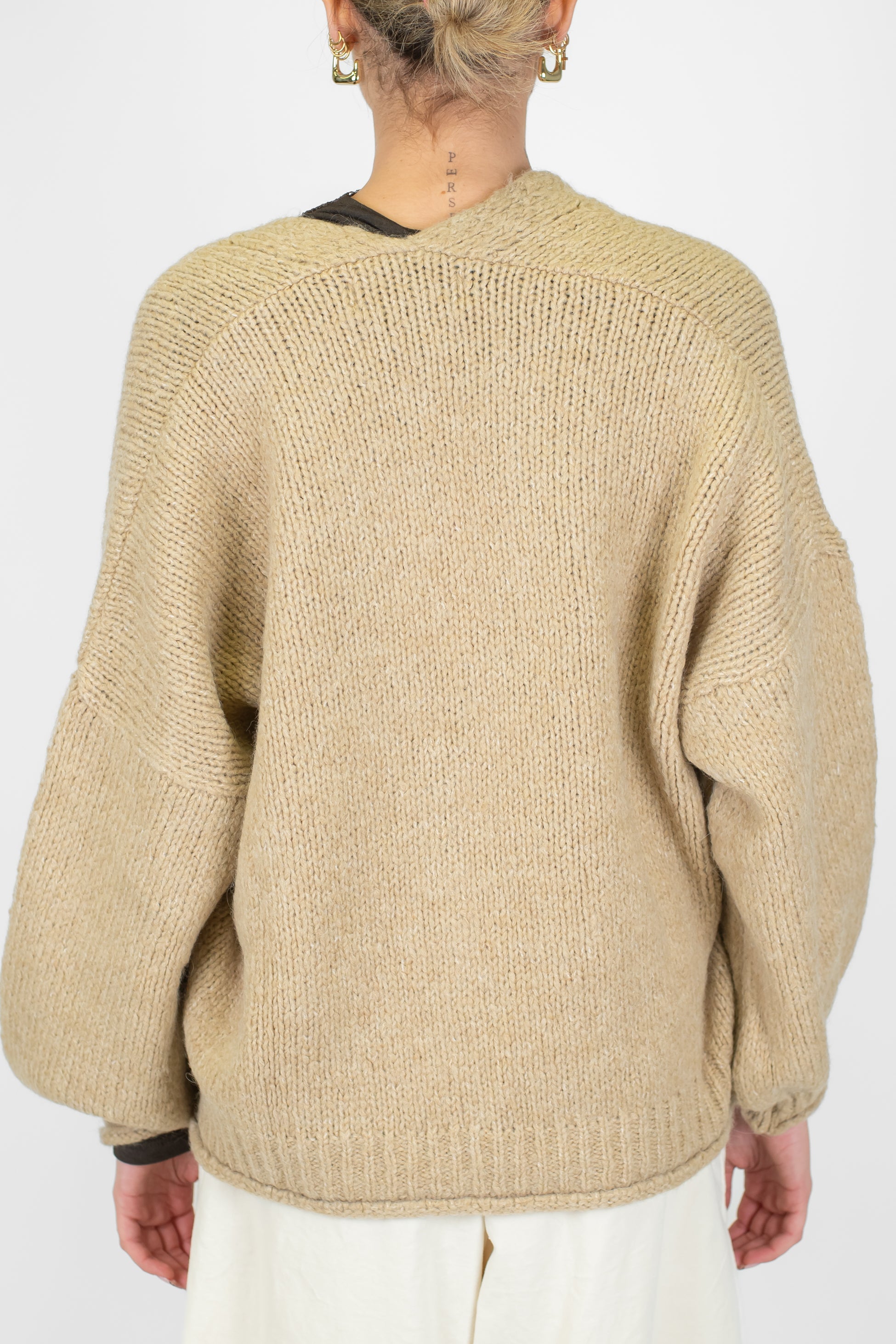 Haveone - Cardigan over in misto lana con chiusura a tre bottoni