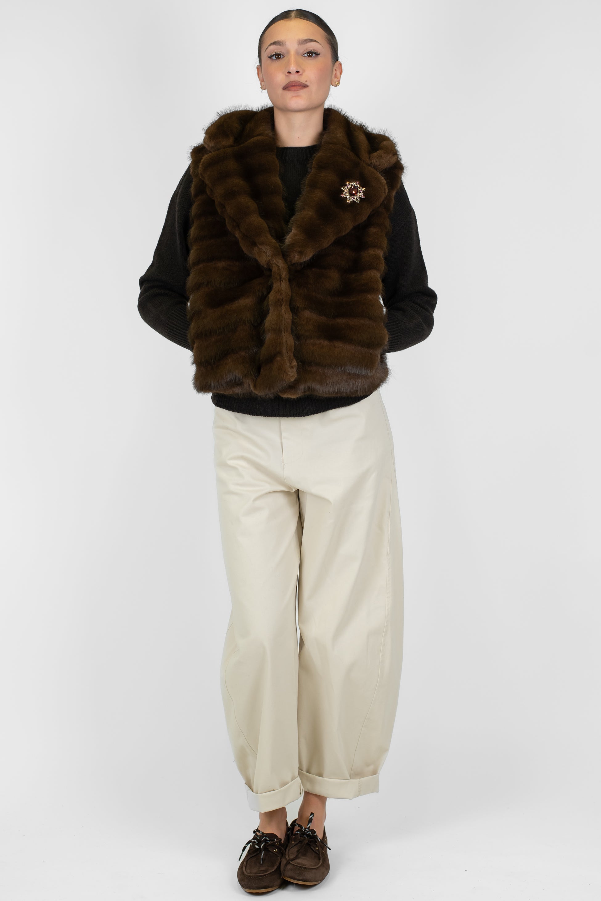 Haveone - Pantalone balloon a gamba ampia