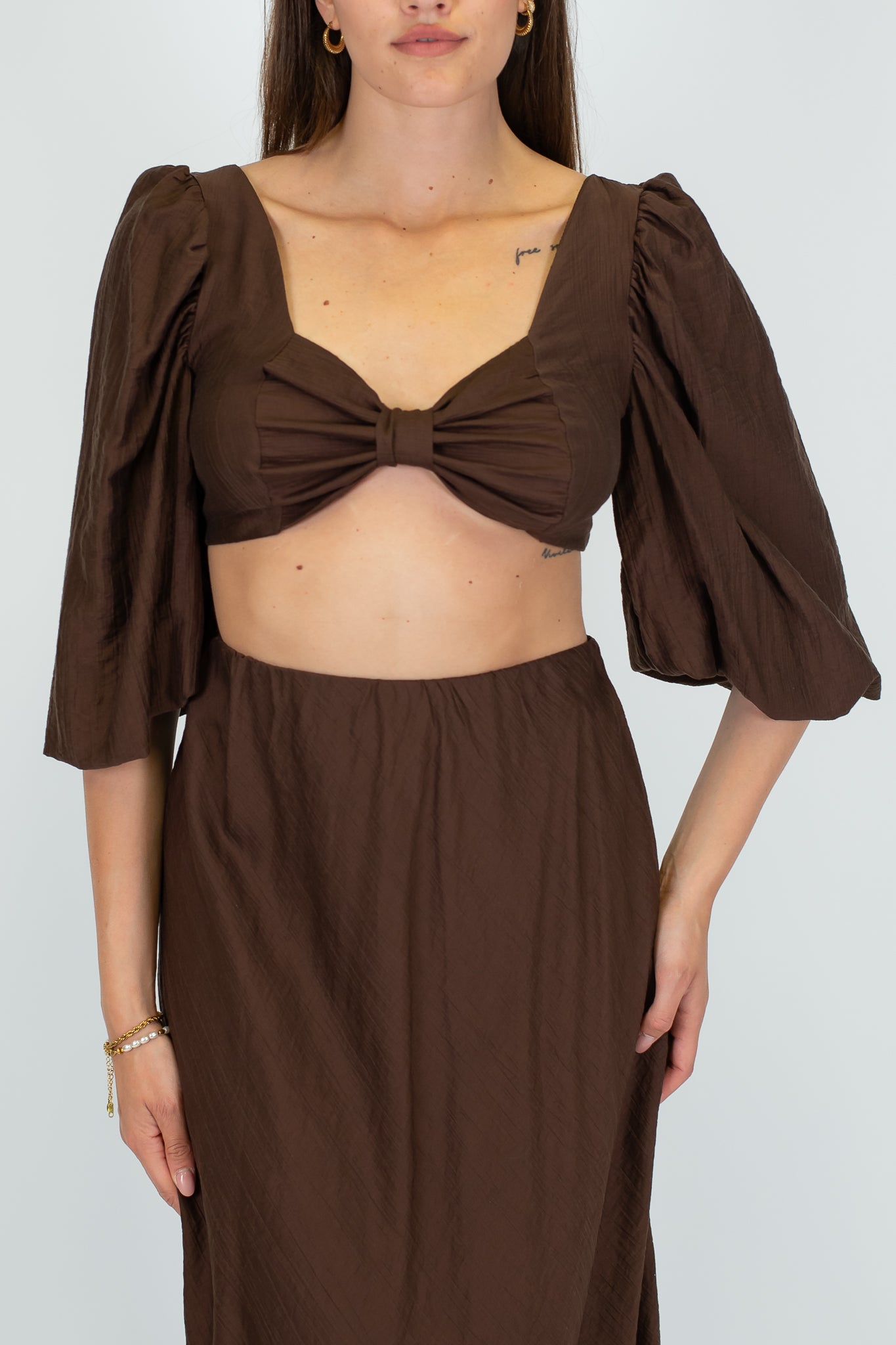 Haveone - Top con maniche a palloncino