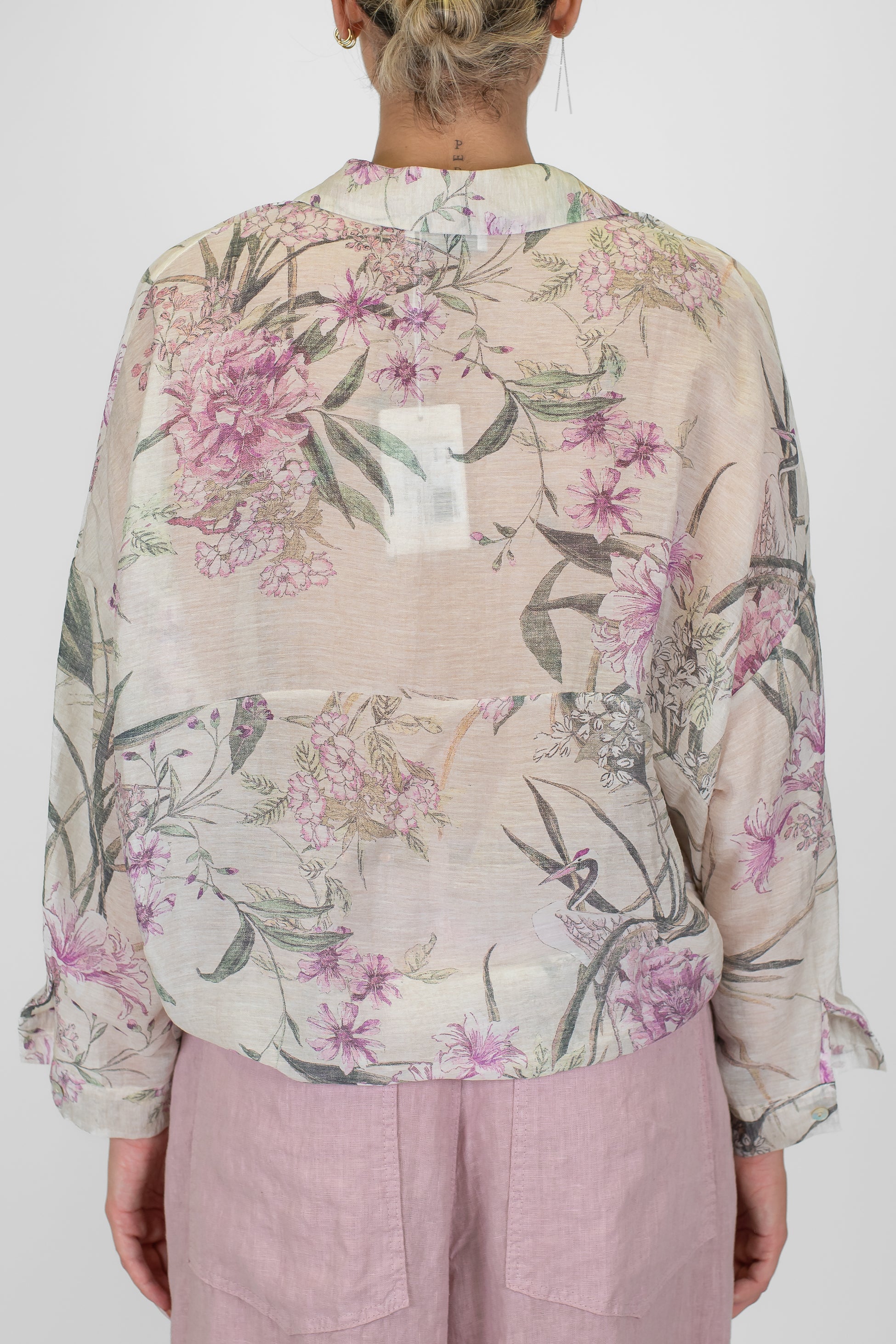 Motel - Camicia fantasia floreale in lyocell