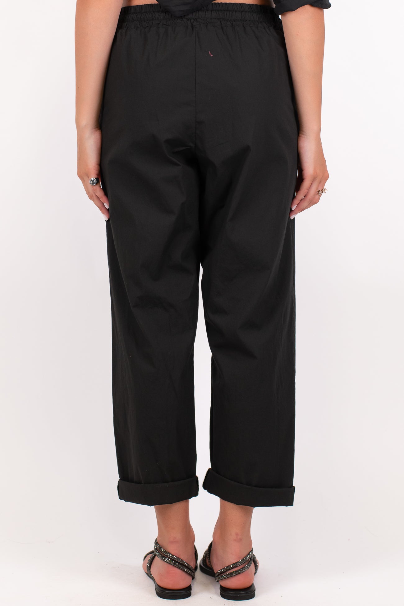 Haveone - Pantalone regular in cotone leggero con coulisse