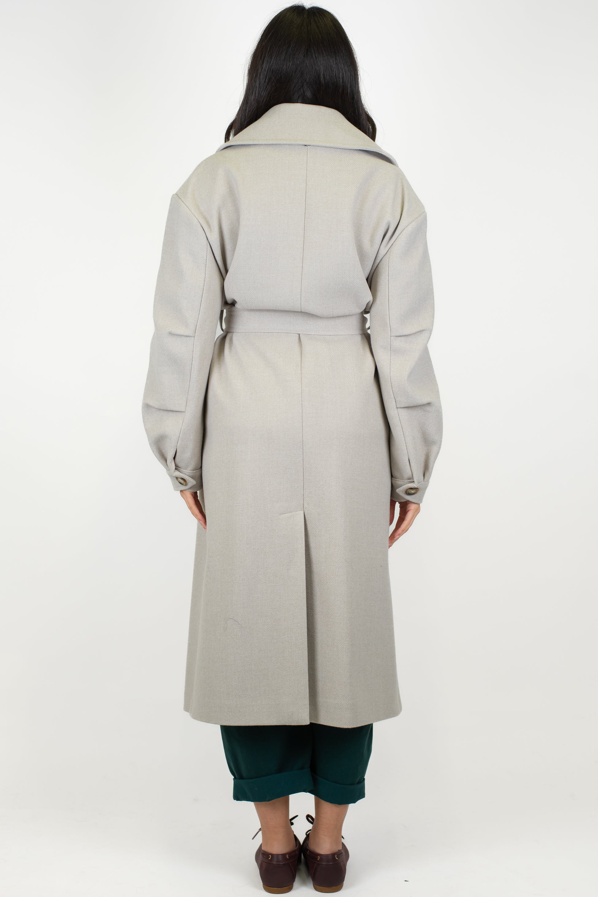 Dixie - Cappotto doppiopetto con cintura e maxi revers