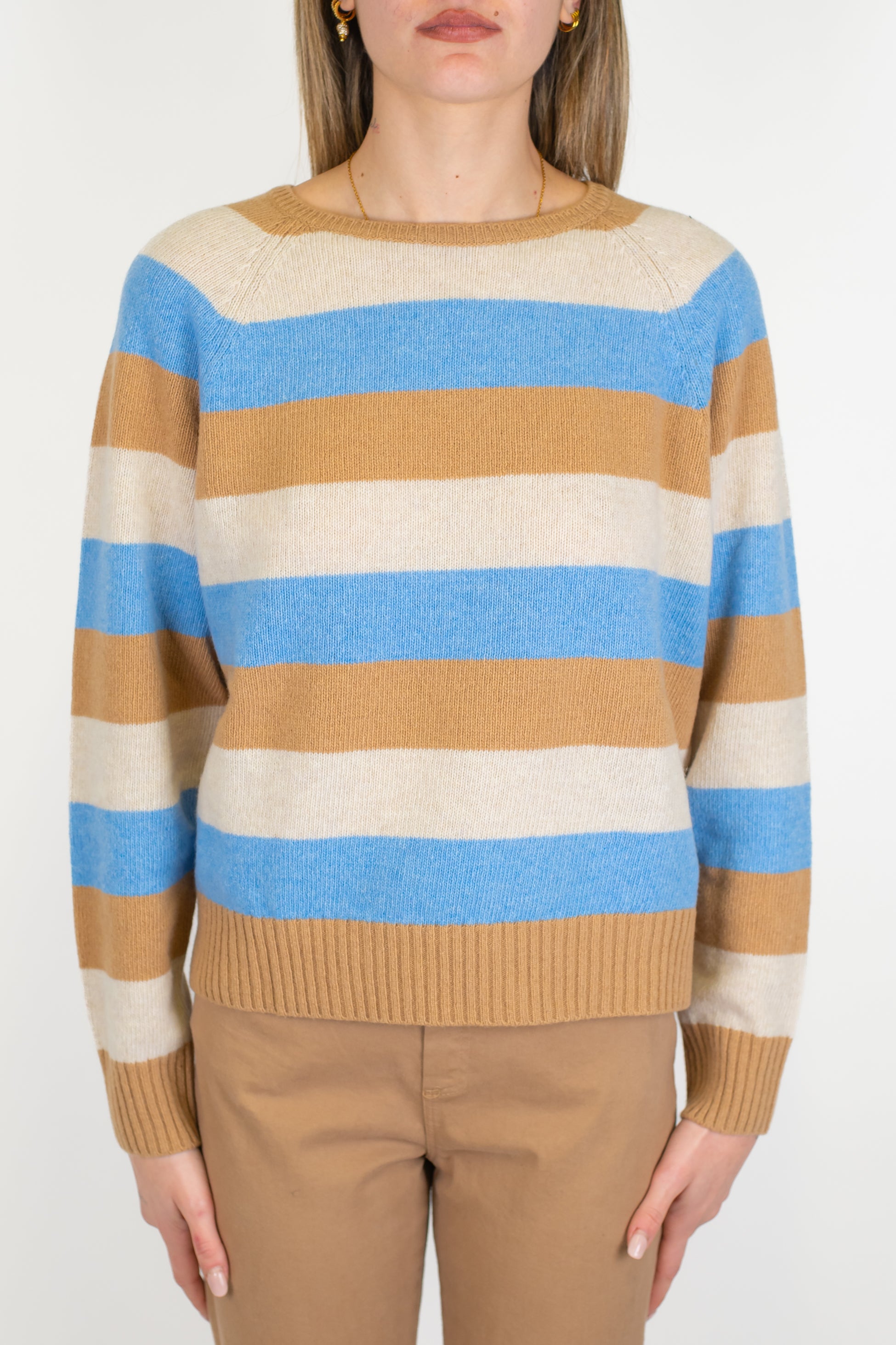 Tensione in - Maglia a righe 100% lana