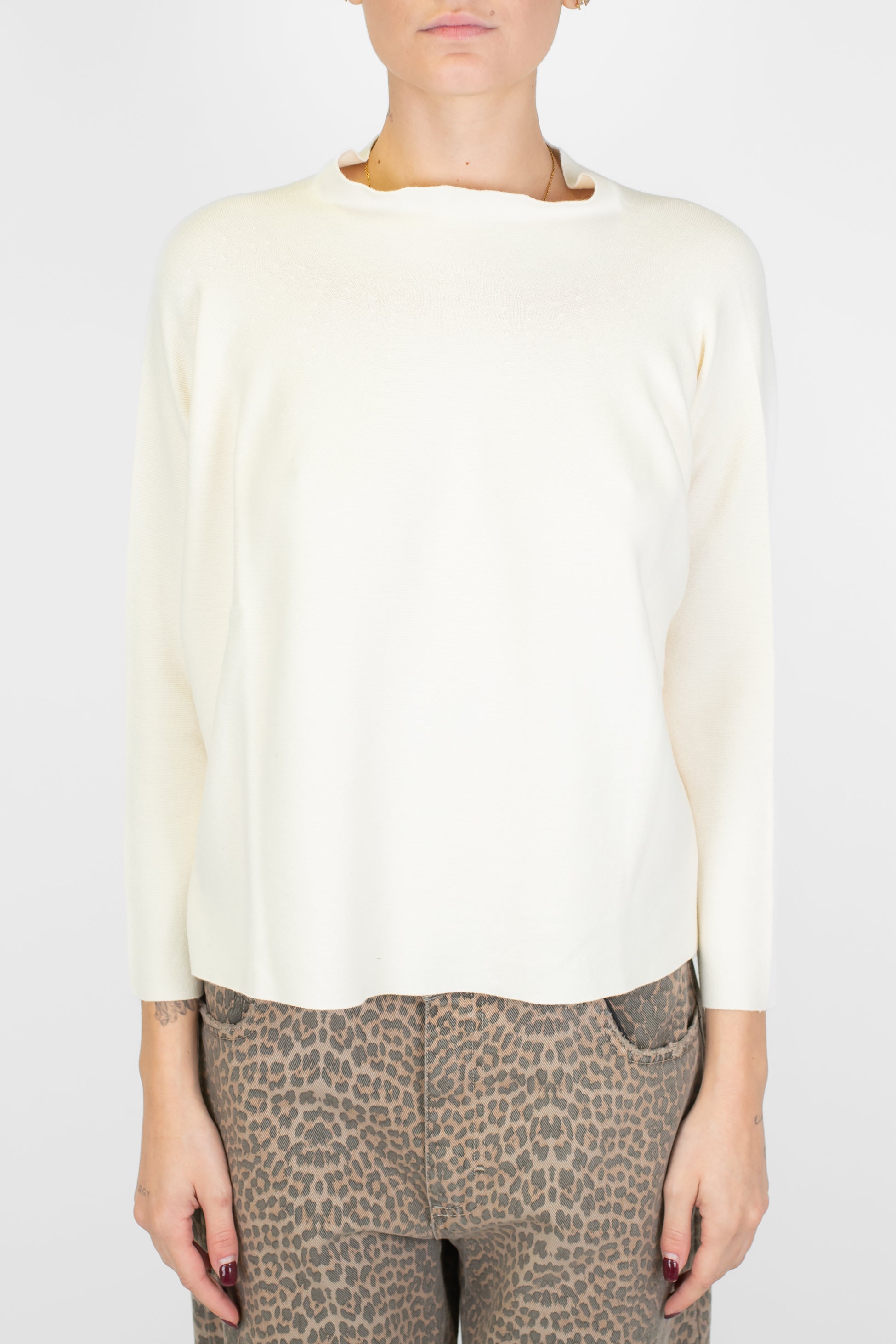 Kontatto - Maglia con collo cratere e manica tre quarti