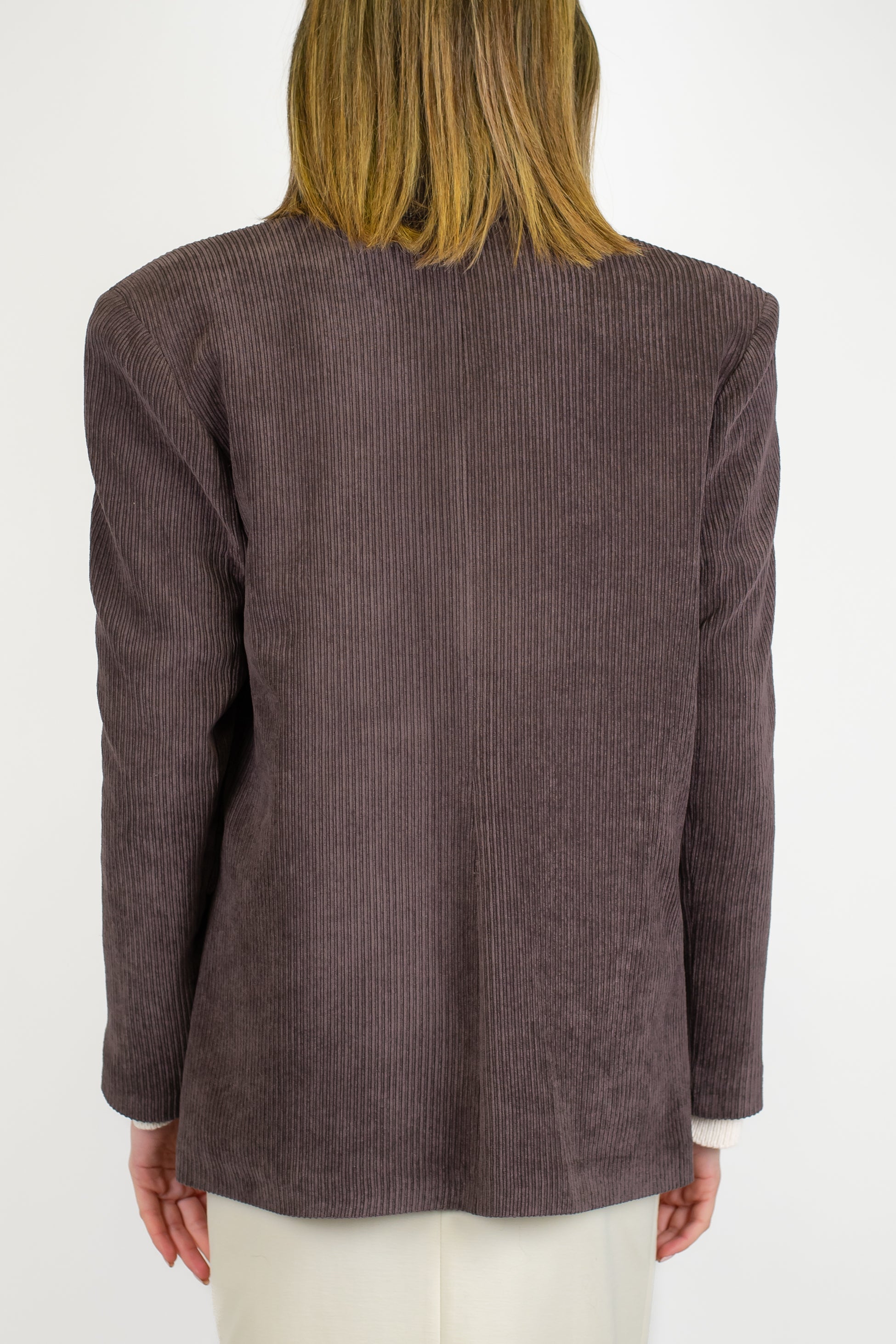 Motel - Giacca monopetto in velluto a coste con spille sul rever