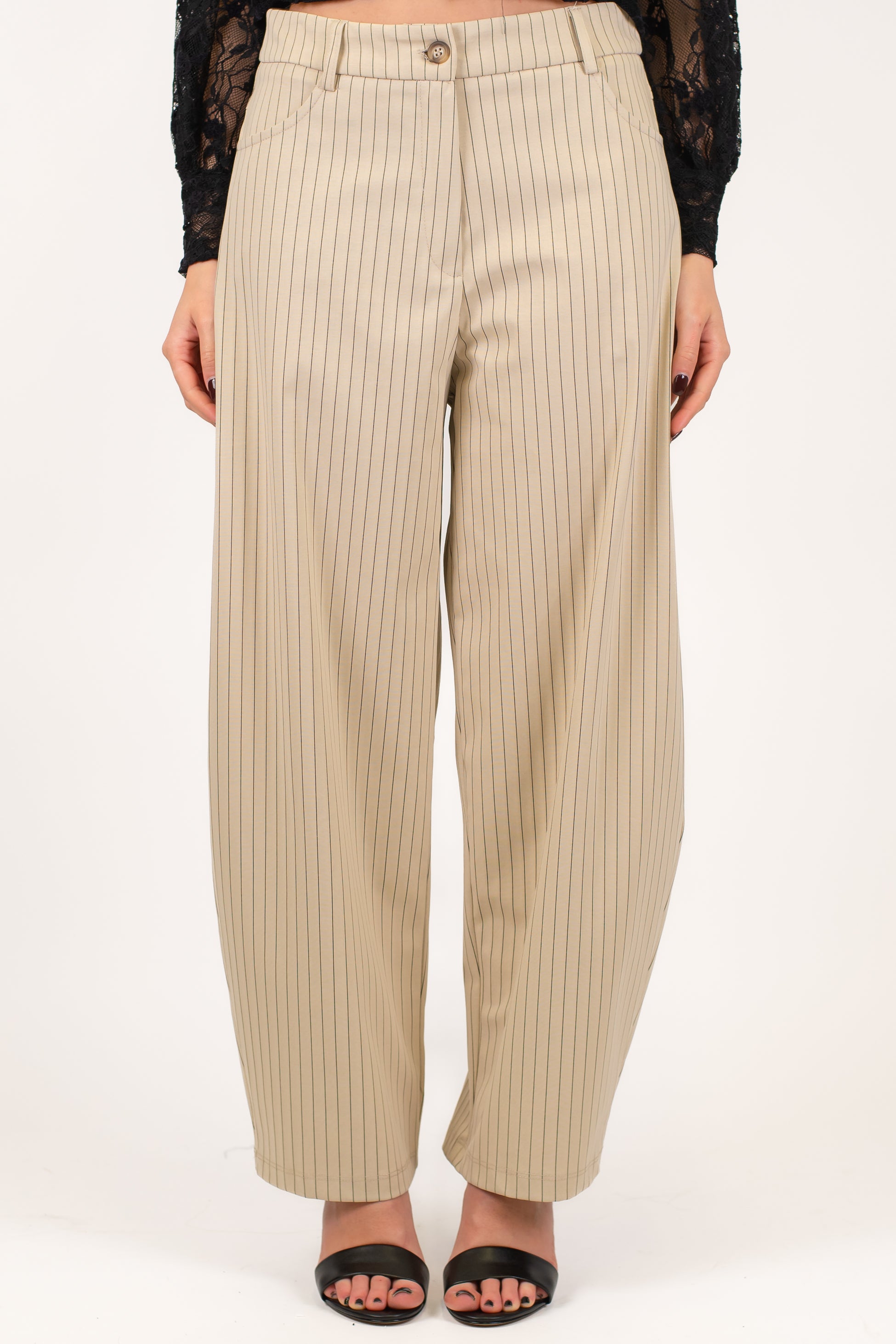 Tensione in - Pantalone balloon gessato