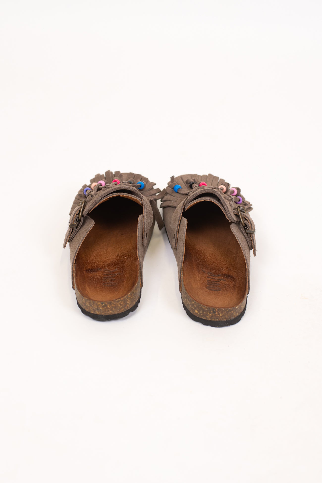 Ovyé - Mules in suede con frange e perline