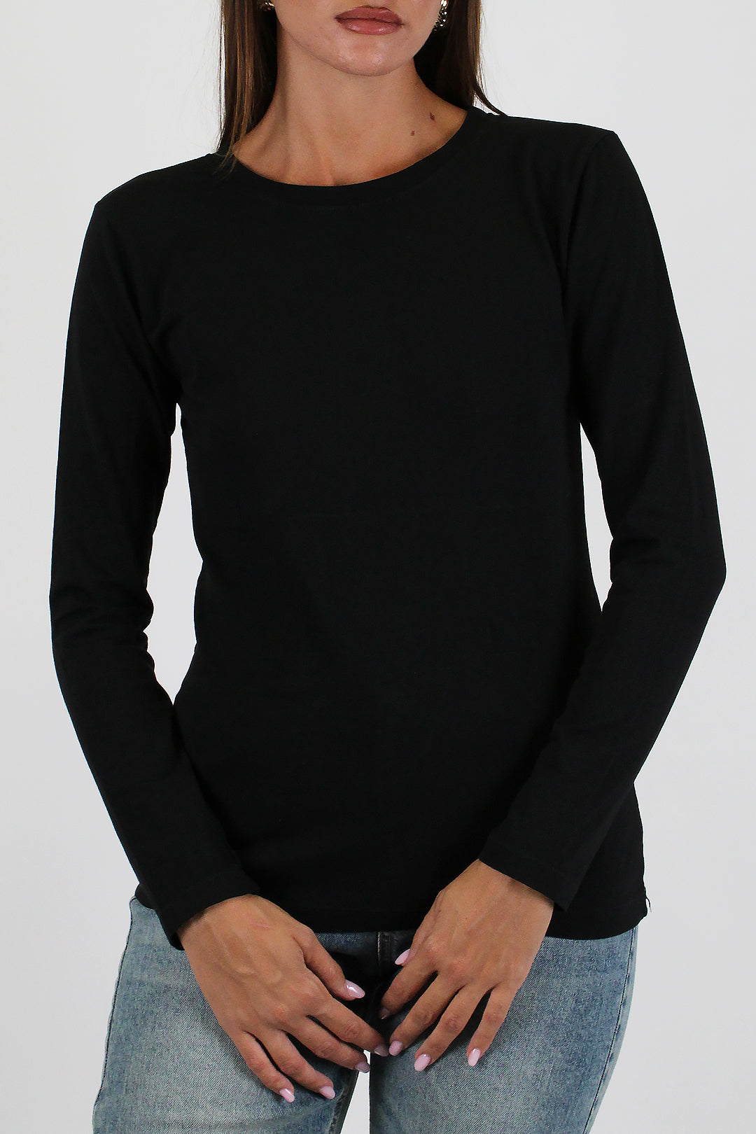 Haveone - Shirt manica lunga in cotone tinta unita