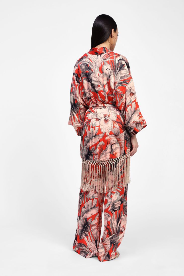 Dixie - Kimono fantasia con frange