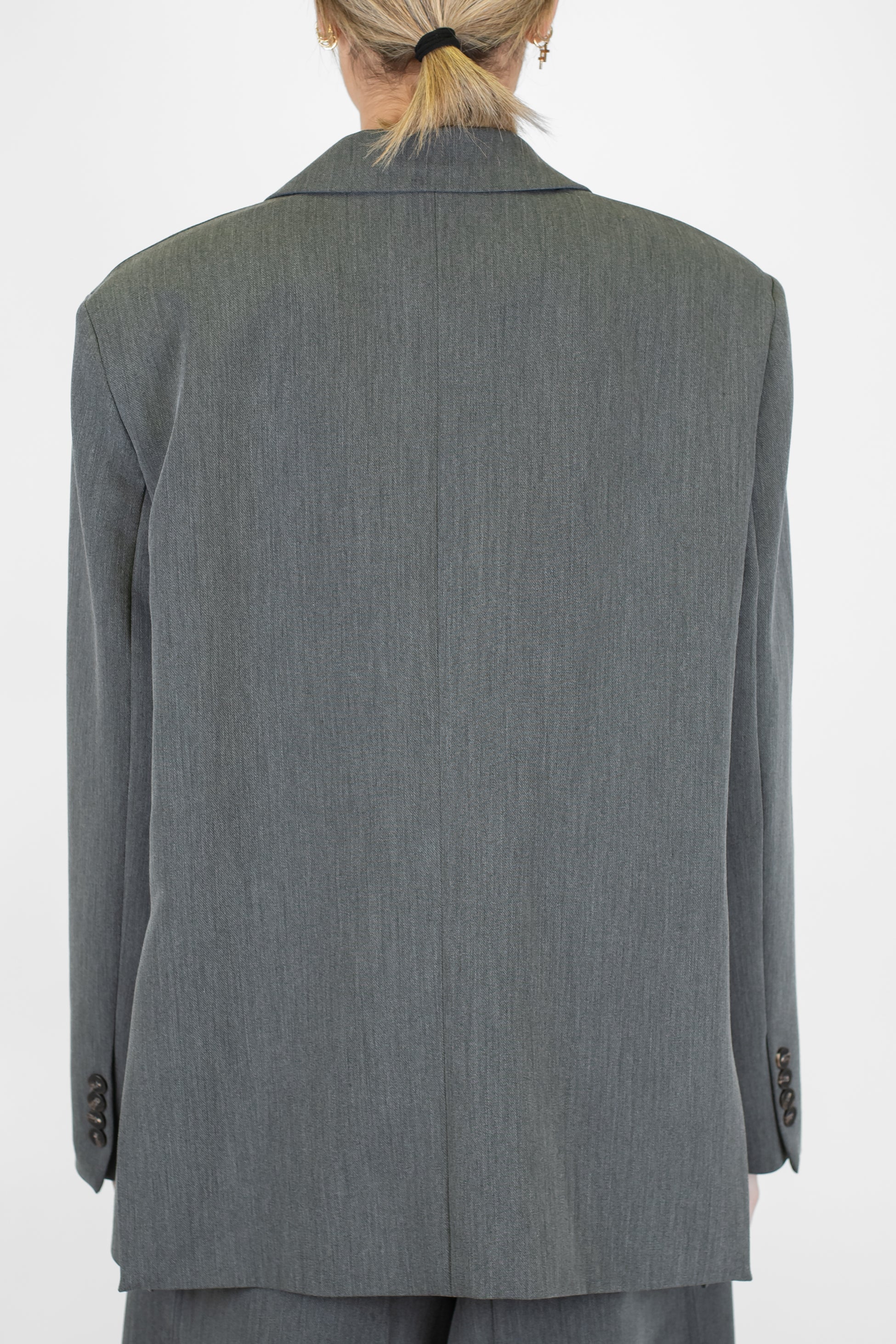 Motel - Giacca monopetto in punto milano con spalline e guanti