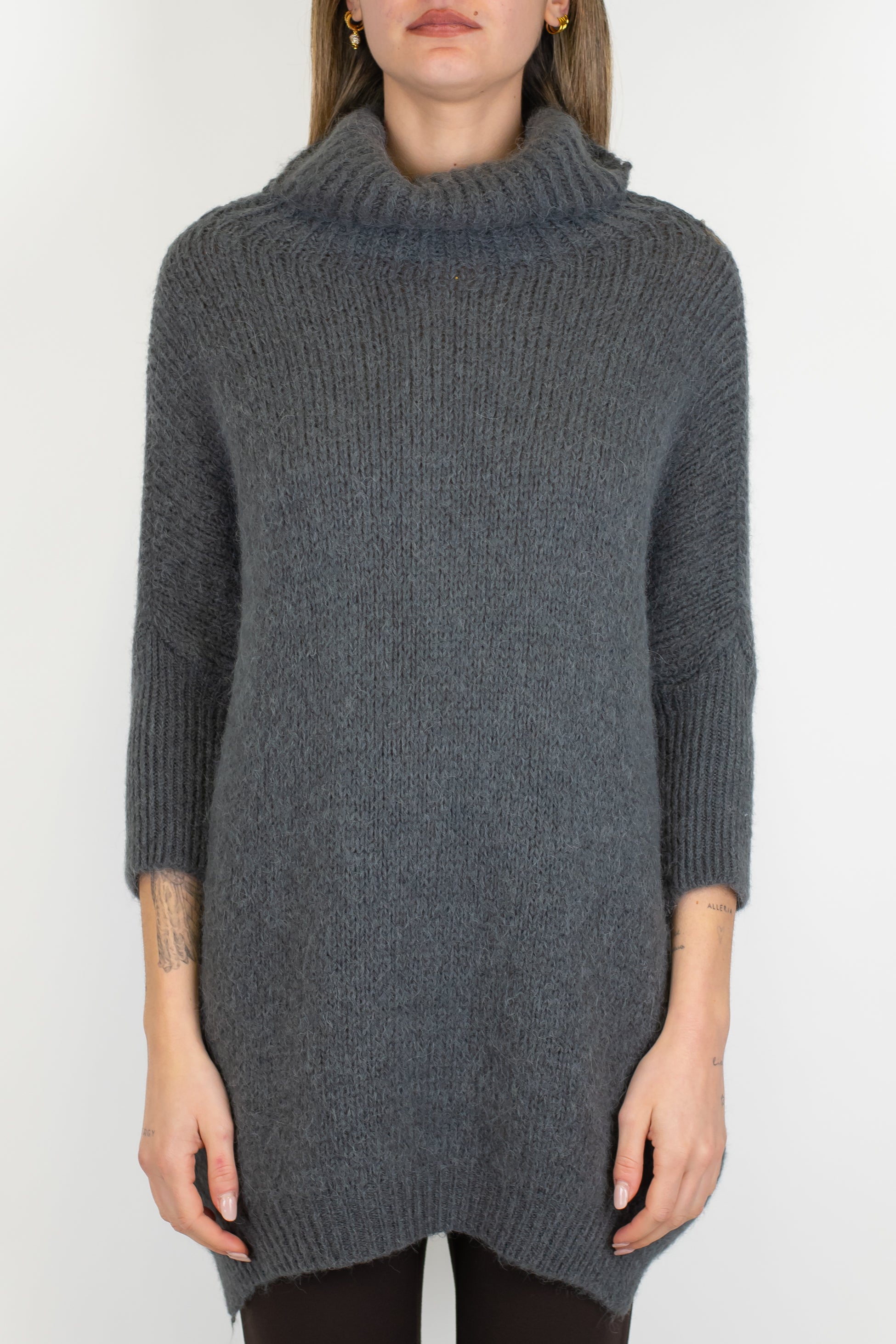 Imperial - Dolcevita over in misto lana con spacchetti laterali