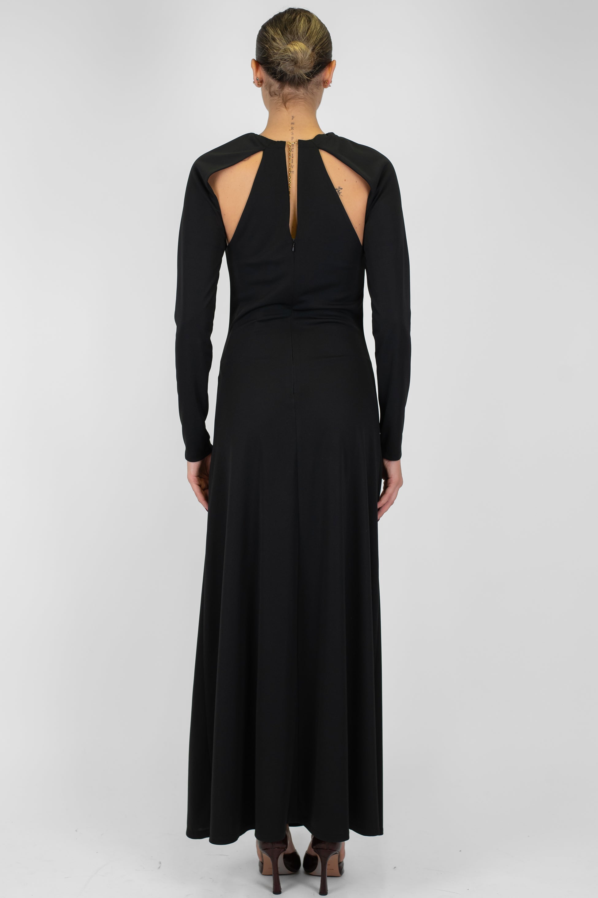 Imperial - Abito lungo scollo all'americana con maniche