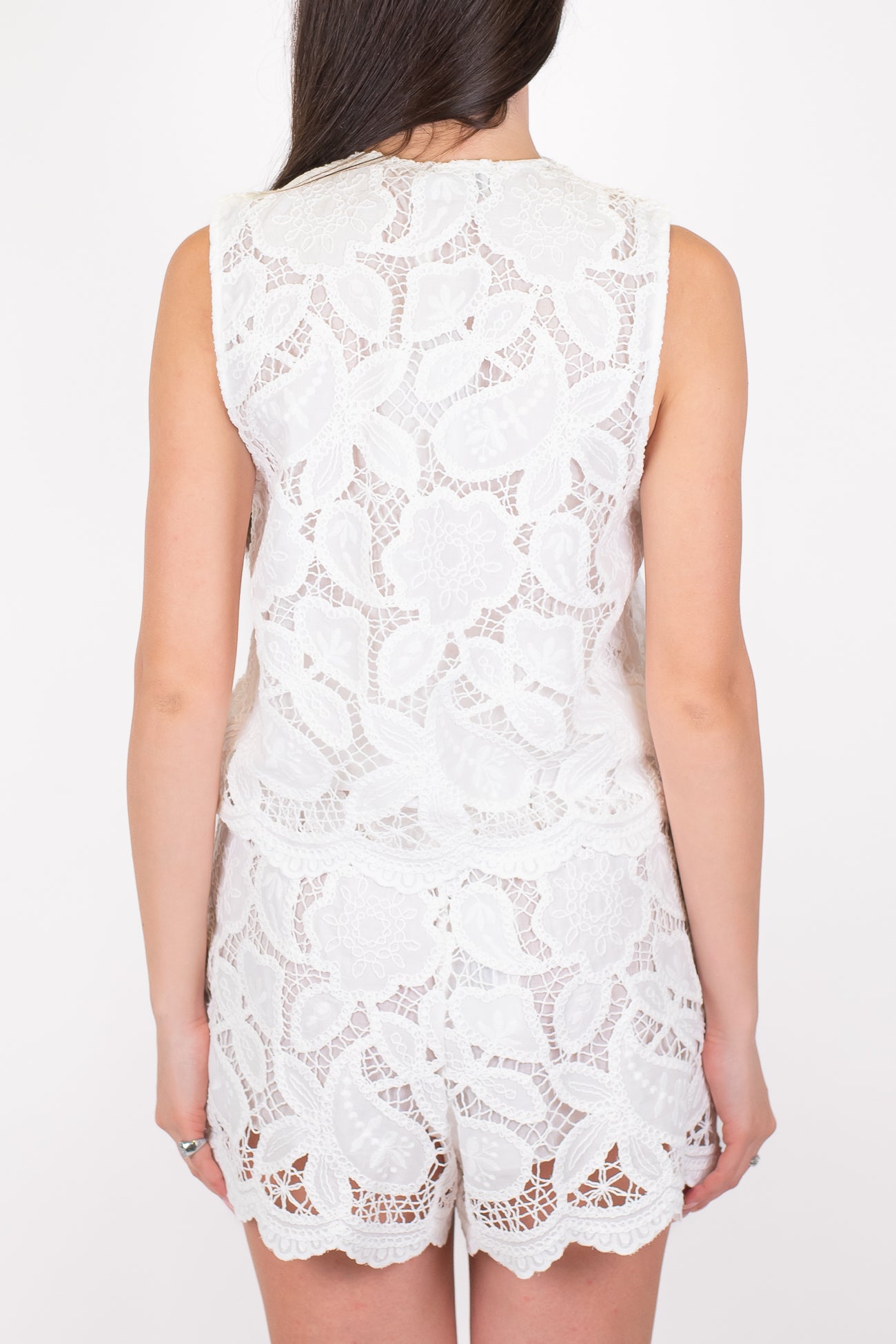 Motel - Gilet in pizzo con chiusura lacci