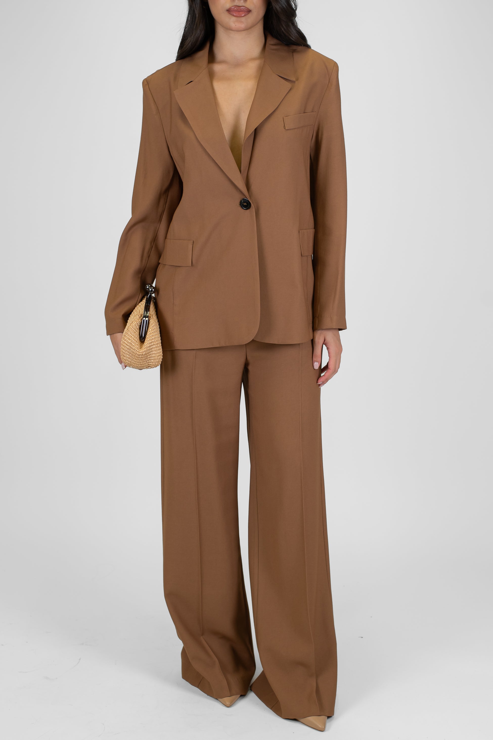 Maryley - Pantalone palazzo con elastico sul retro