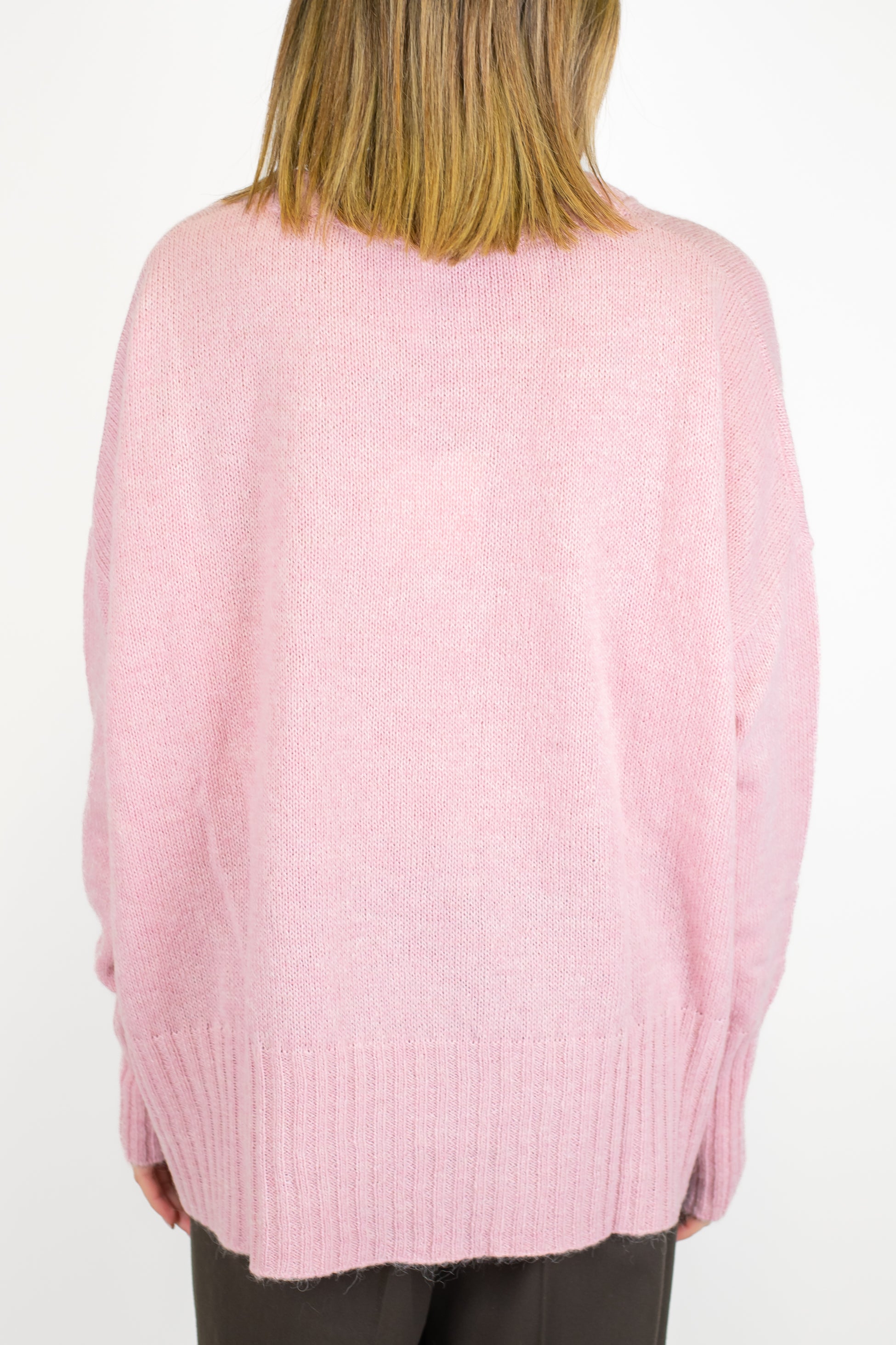 Tensione in - Maglia girocollo over in misto lana