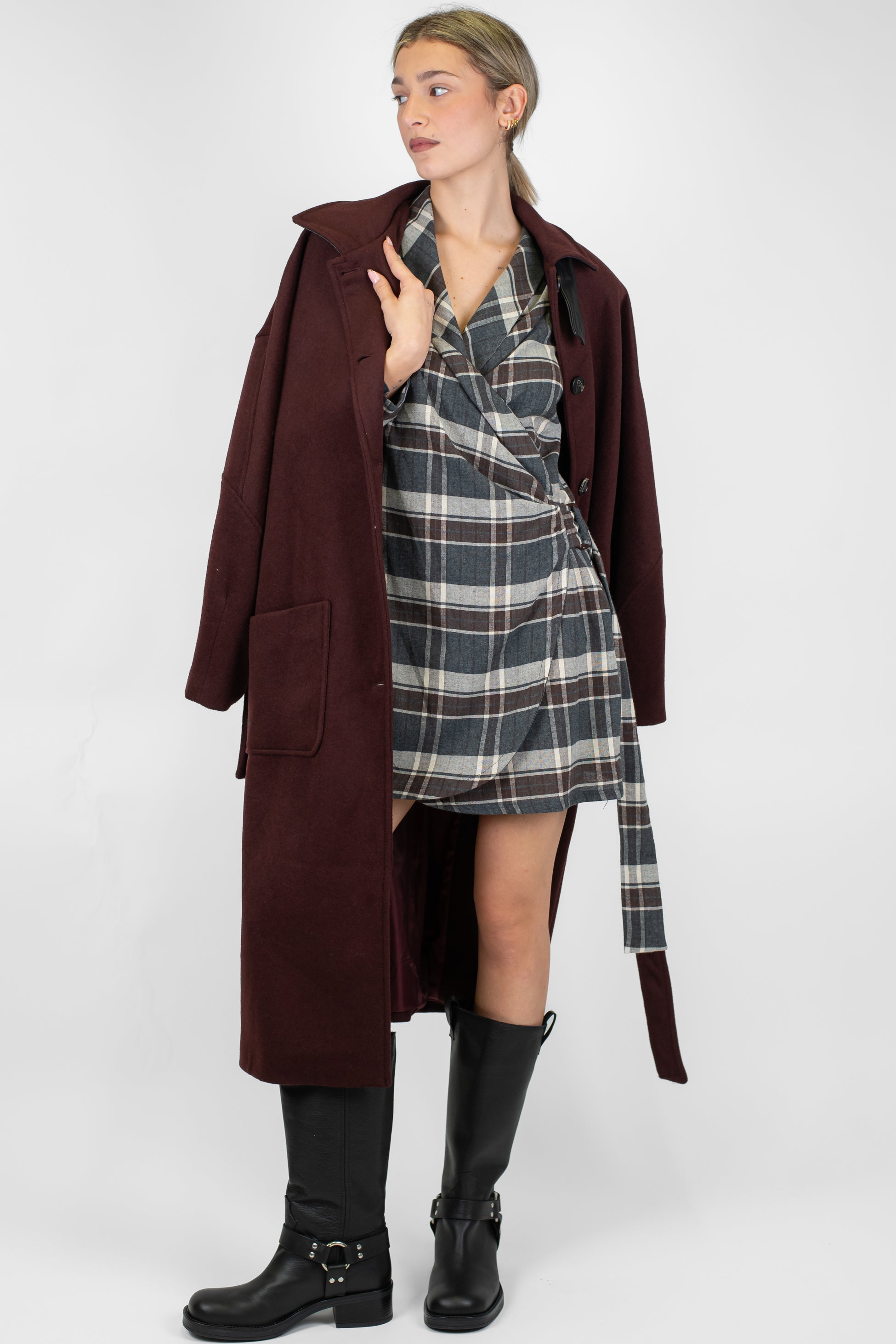 Motel - Abito corto fantasia check