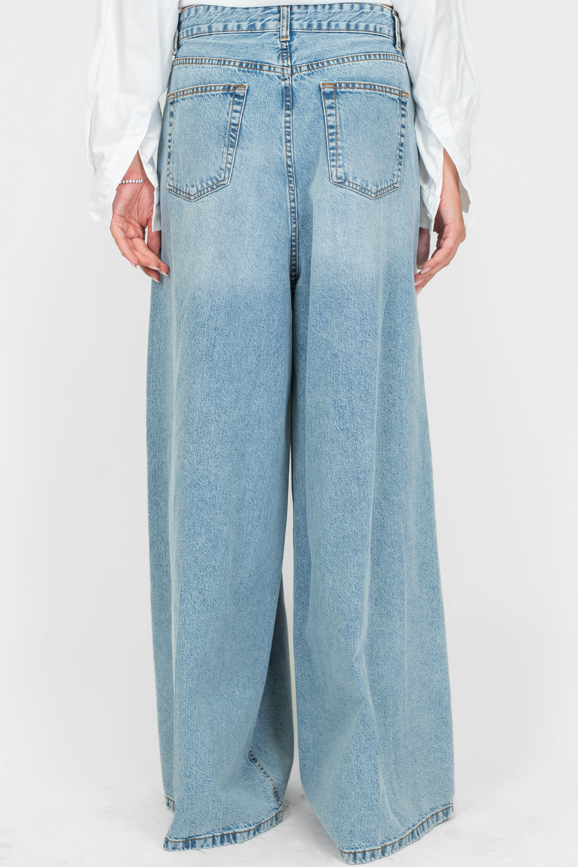 Tensione in - Jeans palazzo lavaggio chiaro