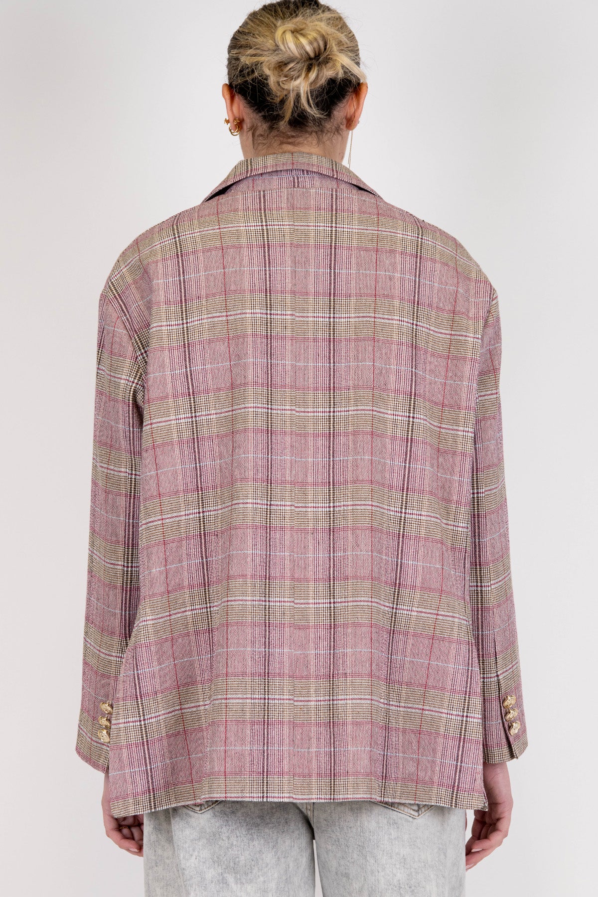 Tensione in - Giacca monpetto fantasia principe di galles con patch sul taschino