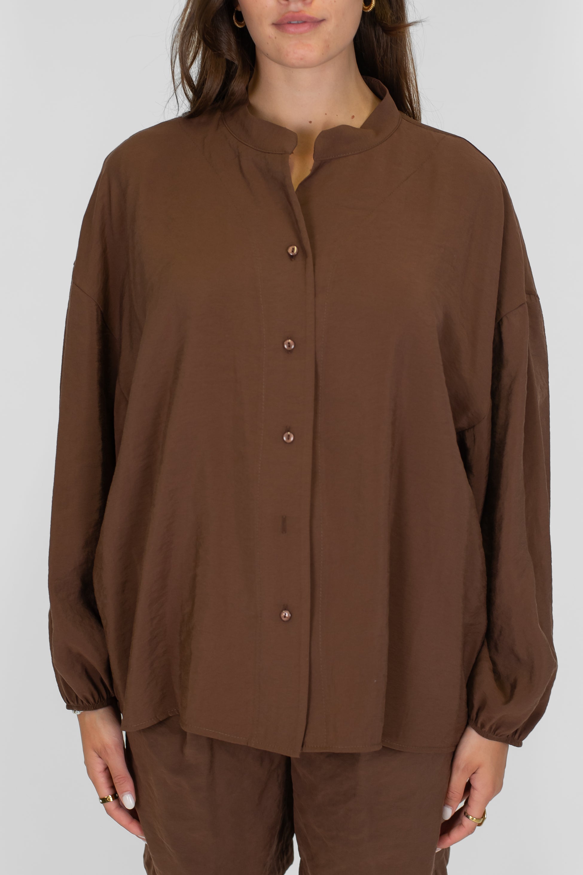 Tensione in - Camicia over in modal con collo coreano