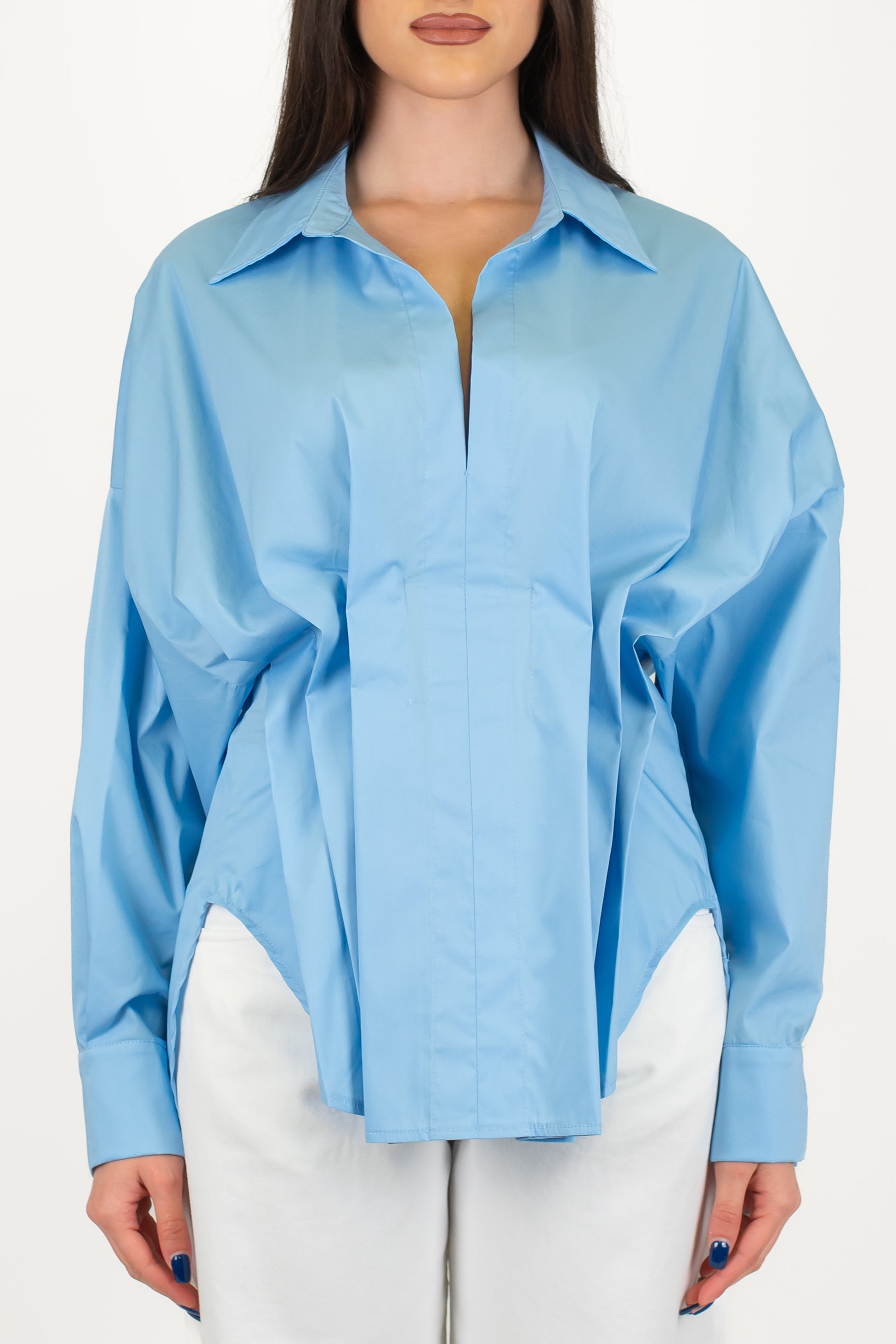 Haveone - Camicia over con pieghe frontali e arriccio sul retro
