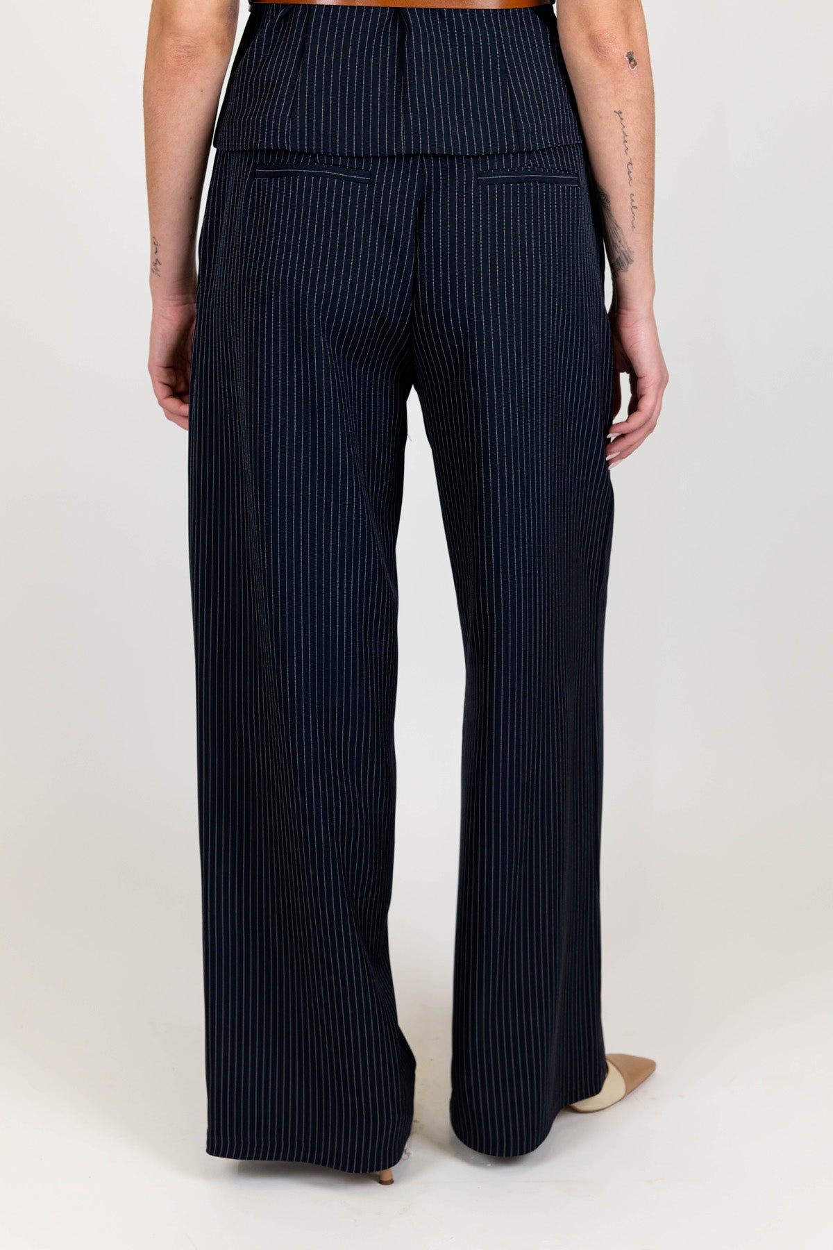 Haveone - Pantalone palazzo gessato